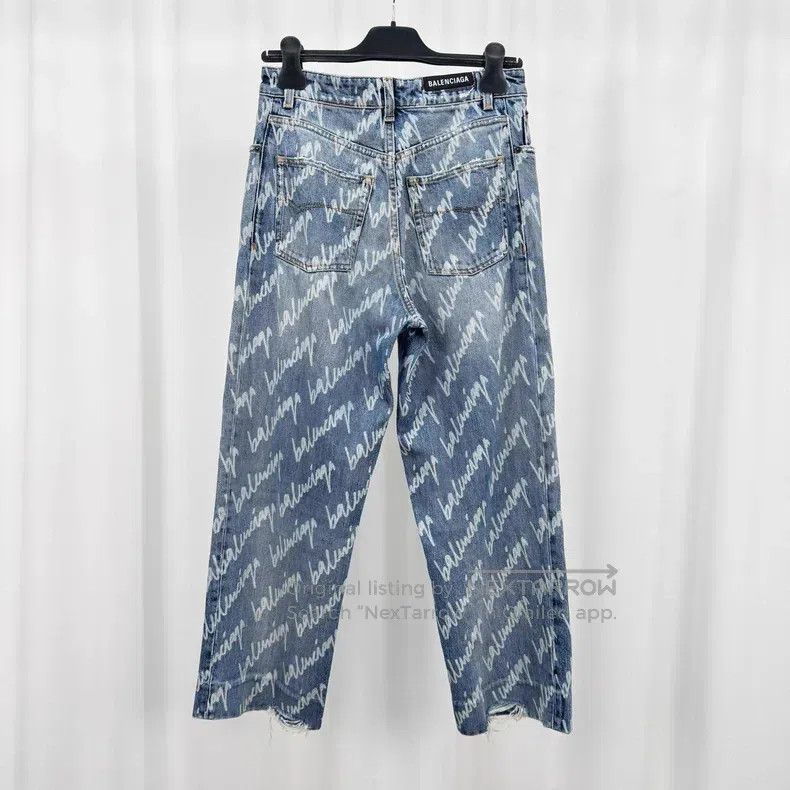 Balenciaga Balenciaga size M Cursive letter all-over print jeans Size 25" / US 0 / IT 36 - 2 Thumbnail