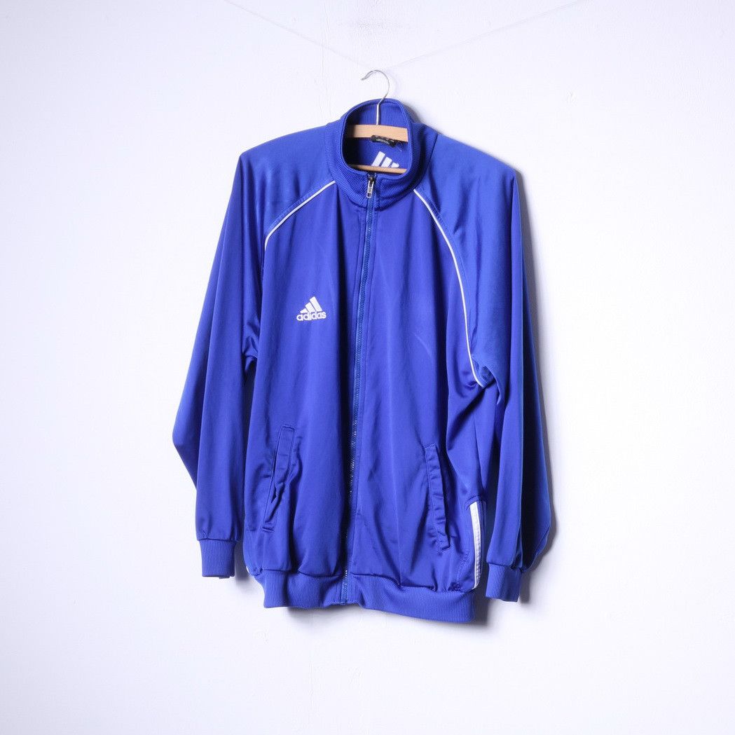Adidas Adidas Men 42/44 XL Sweatshirt Blue Shiny Vintage 7539 Size US XL / EU 56 / 4 - 2 Thumbnail