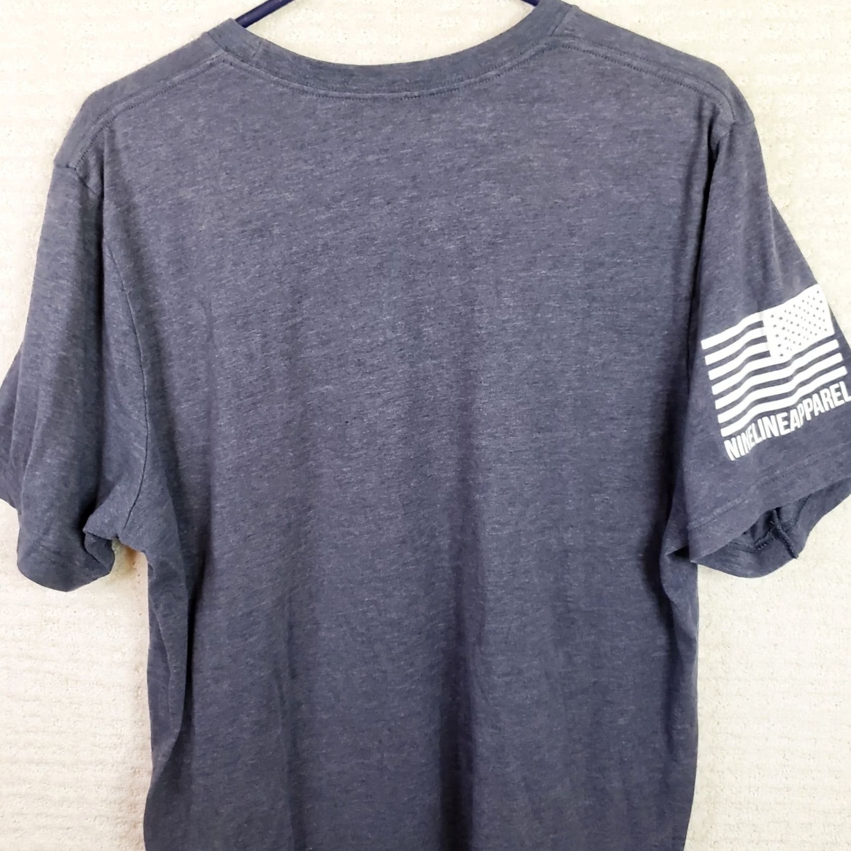 Vintage Nine Line Apparel Shirt Mens L Blue Short Sleeve Patriotism Isn't Part Time Flag USA Patriot Military 90s? Size US L / EU 52-54 / 3 - 7 Thumbnail