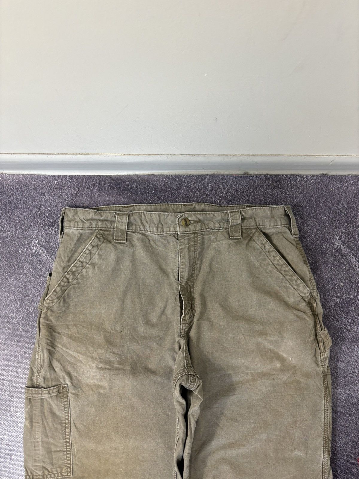 Carhartt Vintage Carhartt Dungaree Fit Khaki Baggy Carpenter Pants Size US 36 / EU 52 - 13 Thumbnail