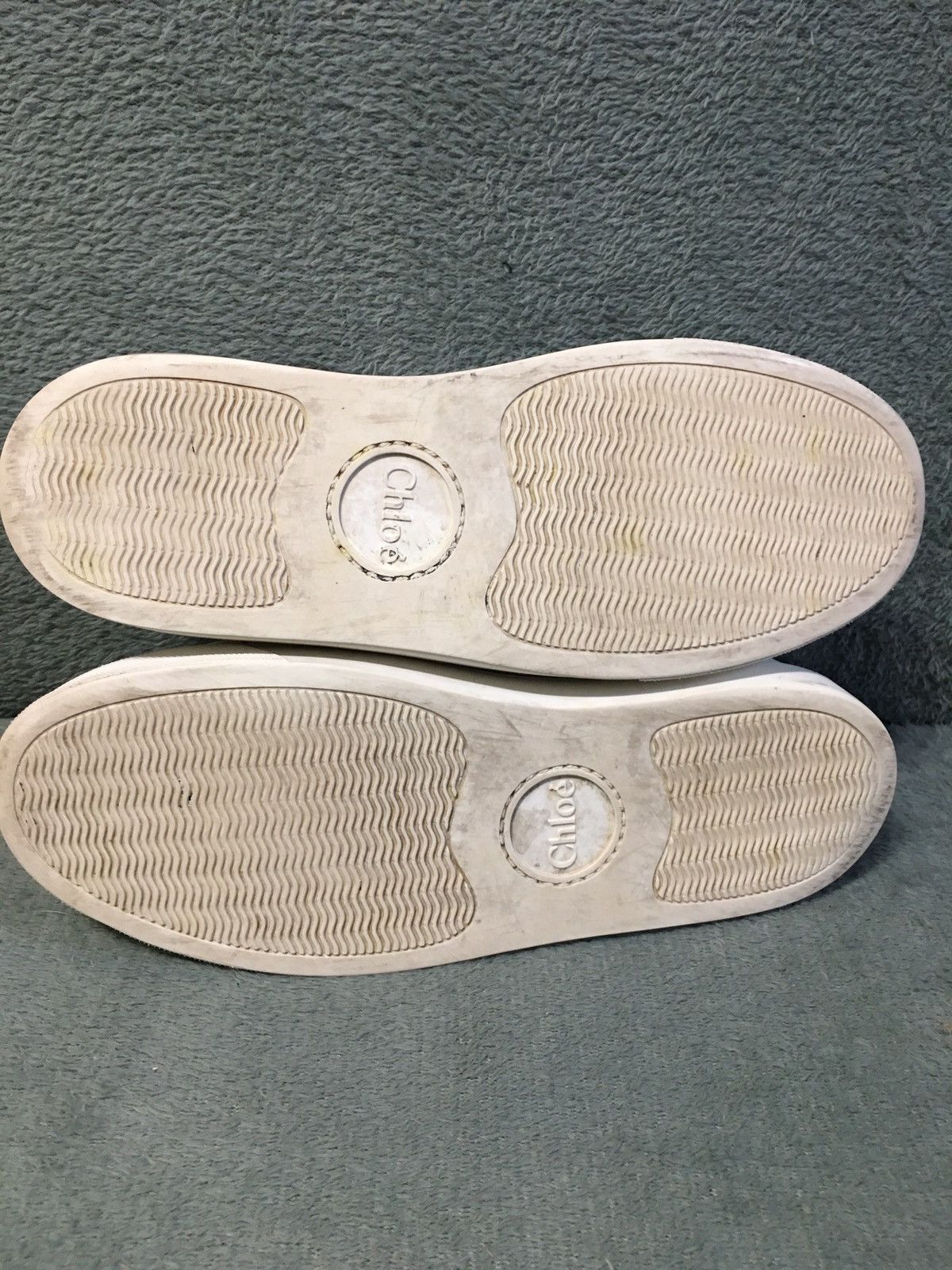 Chloé Lauren Scalloped Lace-up Sneakers White Leather EU 40
