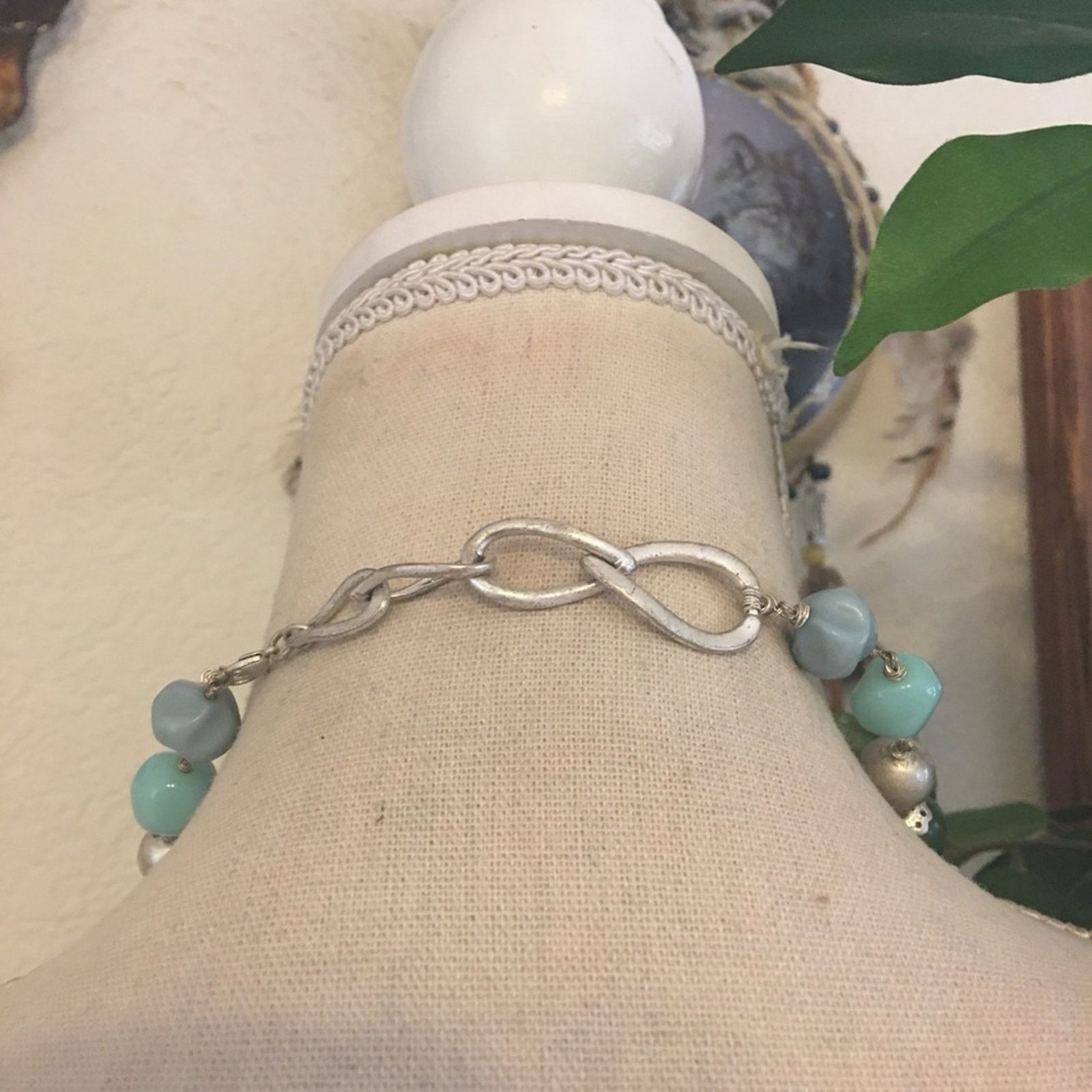 Vintage Vintage matte silver multi material bead necklace Size ONE SIZE - 5 Thumbnail