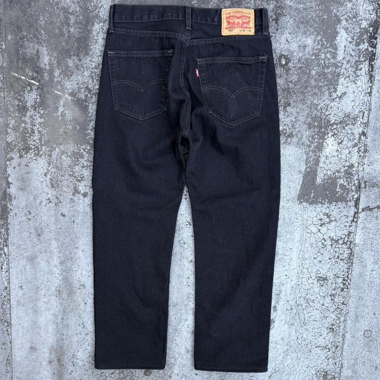 Levi's 2000s Levi’s 505 Black Regular Straight Fit Denim Jeans Size US 32 / EU 48 - 1 Thumbnail
