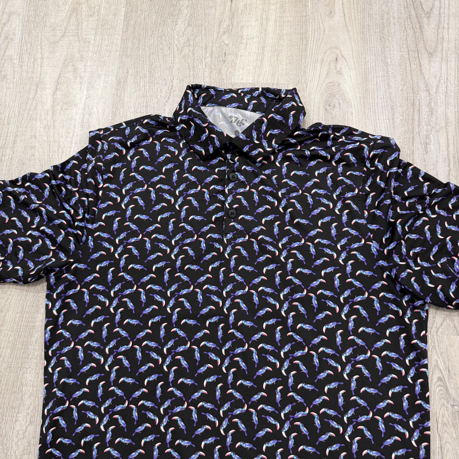 Other 1764 Polo Shirt Large Toucan Bird All Over Print Stretch Size US L / EU 52-54 / 3 - 3 Thumbnail