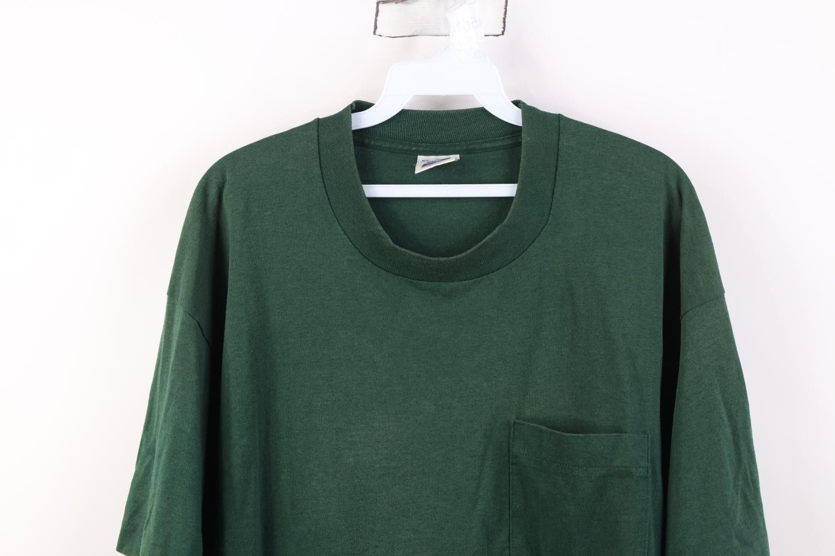 Vintage Vintage 90s Streetwear Pocket Short Sleeve T-Shirt Green USA Size US XL / EU 56 / 4 - 2 Thumbnail