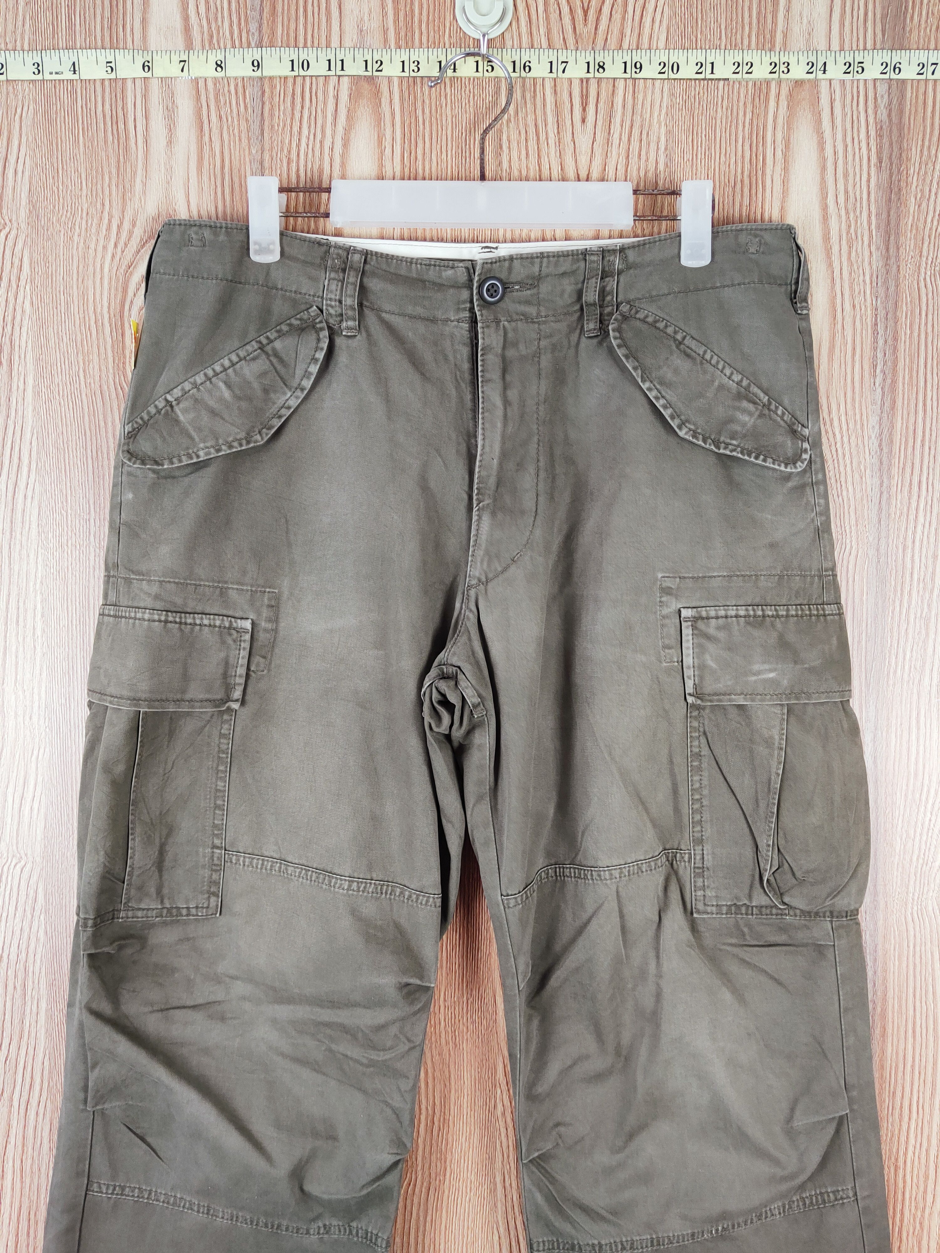 Japanese Brand Uniqlo Green Multipocket Tactical Cargo Pants #W207 Size US 32 / EU 48 - 2 Thumbnail