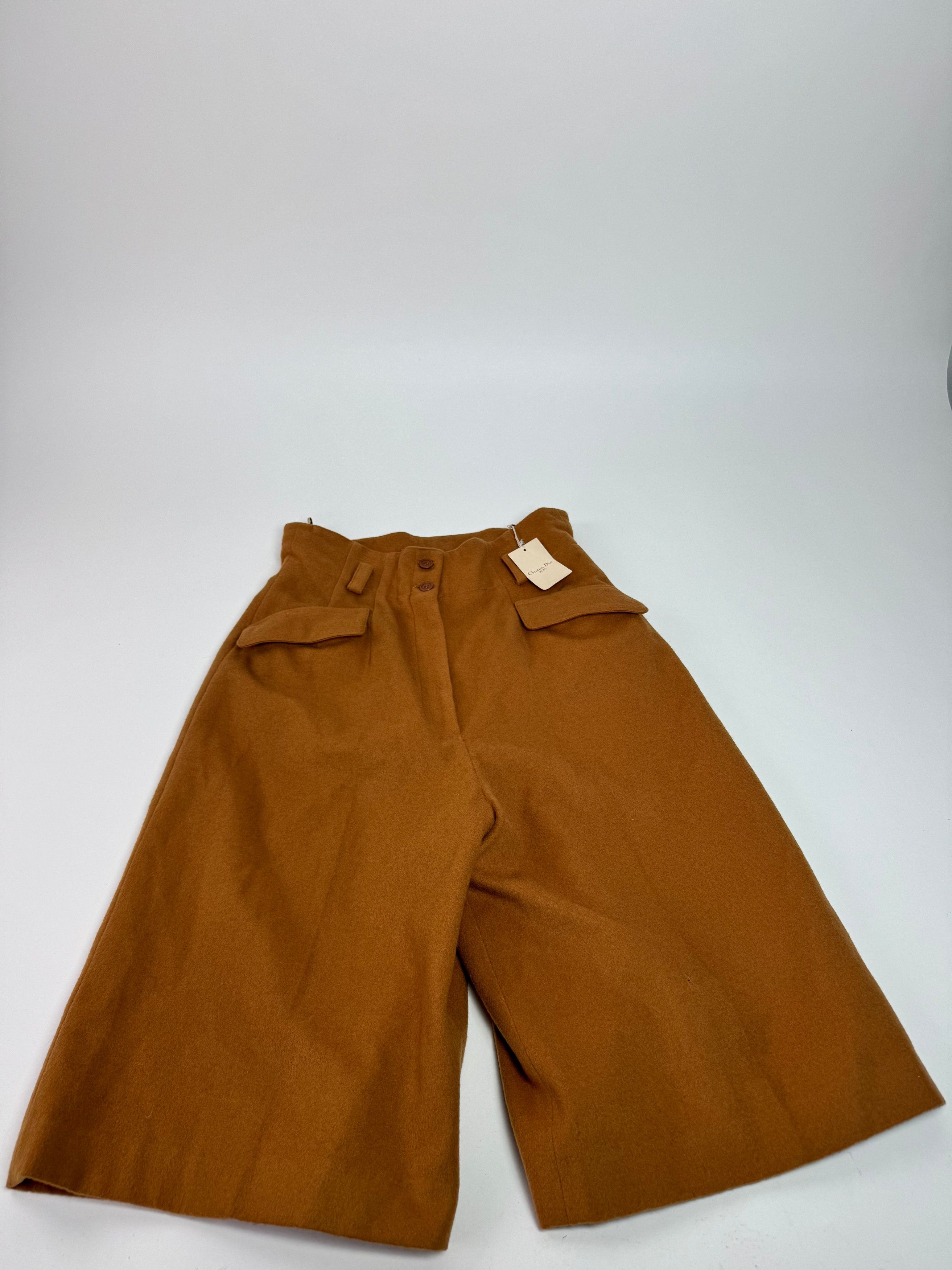 Dior Vintage Wool Shorts Orange Brown 38/M Size 30" / US 8 / IT 44 - 1 Thumbnail
