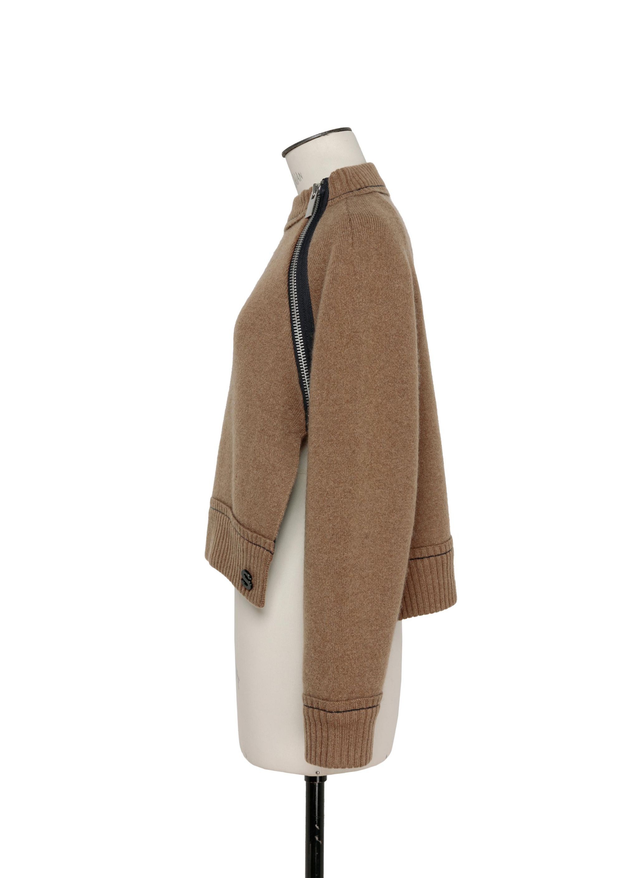 Sacai o1s22i1n0924 Cashmere Cotton Sweater in Brown Size L / US 10 / IT 46 - 2 Thumbnail