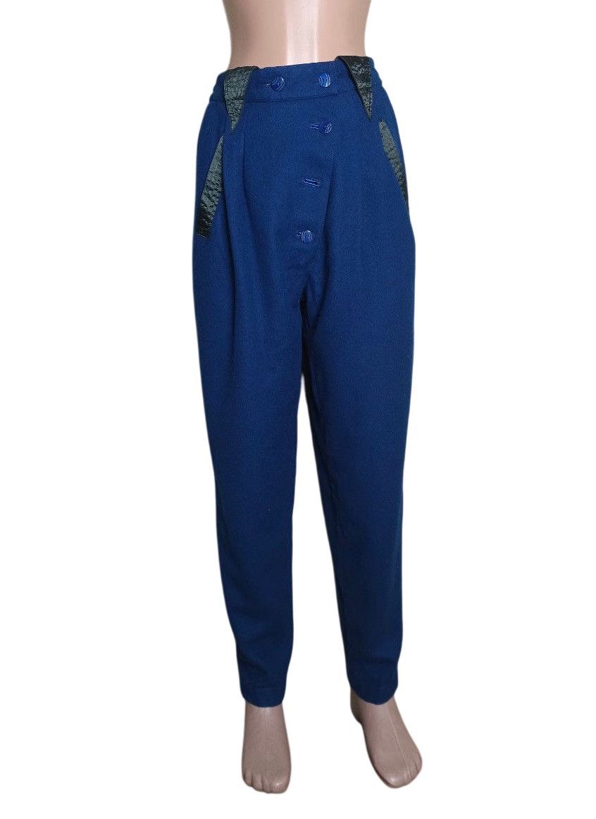 Designer Korii Joko International Wool Blend Blue Vintage Pants Sz 1 Size 25" / US 0 / IT 36 - 1 Thumbnail