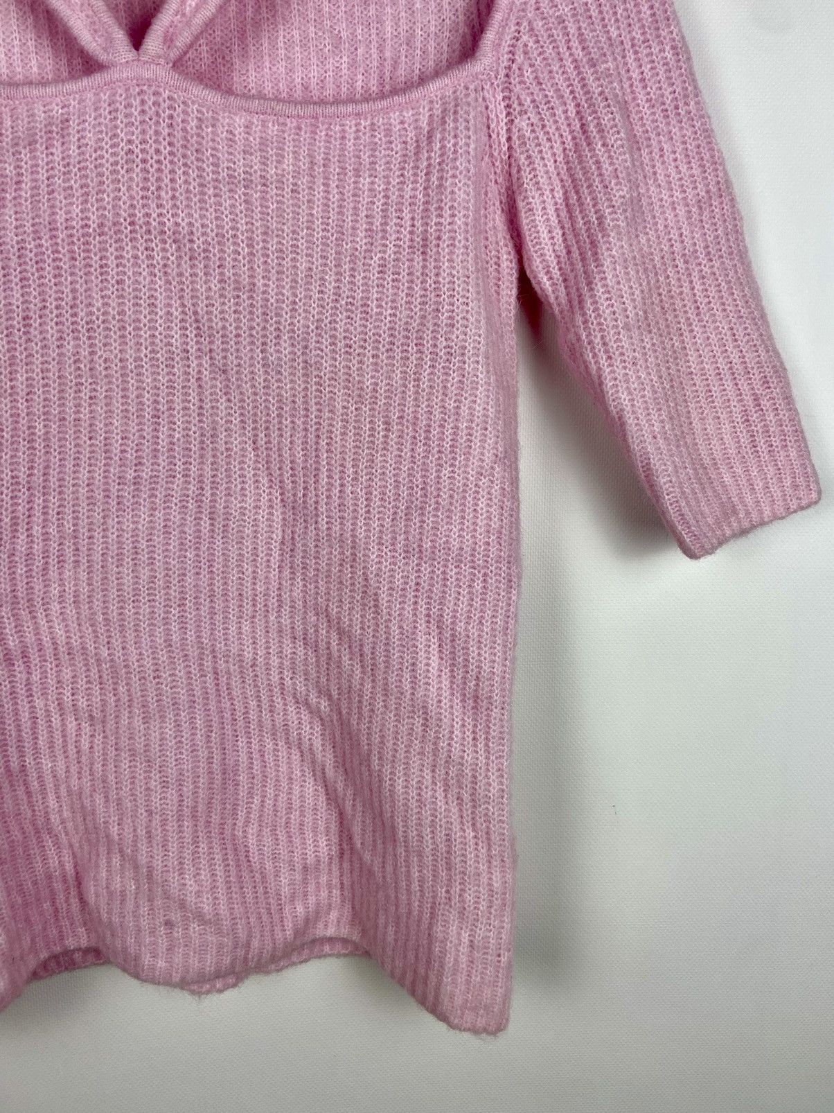 Designer × Ganni RRP$200 Ganni Cutout Ribbed-Knit Pink Womens Sweater Size S / US 4 / IT 40 - 7 Thumbnail