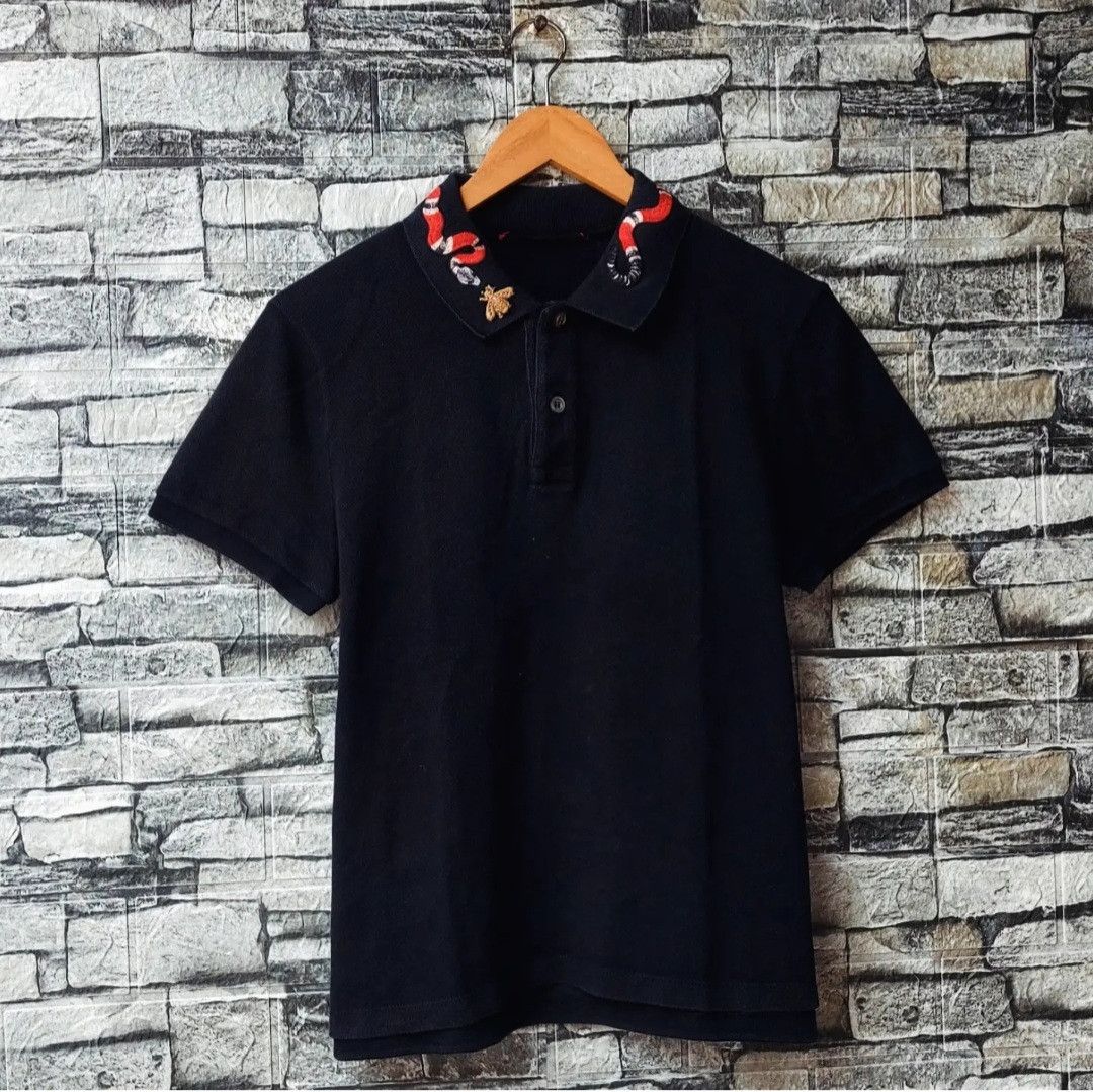 Gucci GUCCI Coral Snake Embroidered Polo Shirt Size US S / EU 44-46 / 1 - 1 Thumbnail
