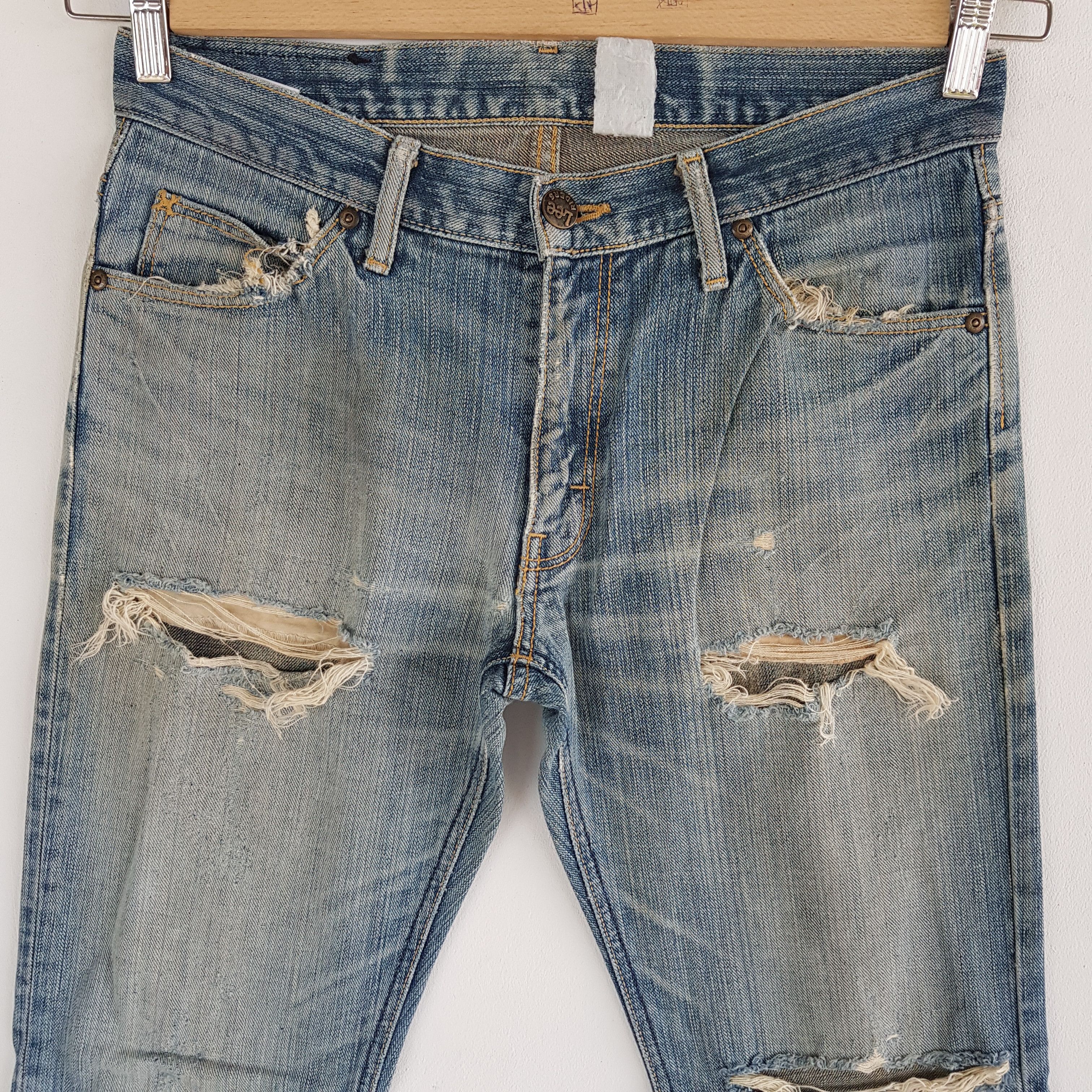 Levi's Vintage 90s Lee Jeans Distressed Lee Faded Light Wash Denim Size US 30 / EU 46 - 3 Thumbnail