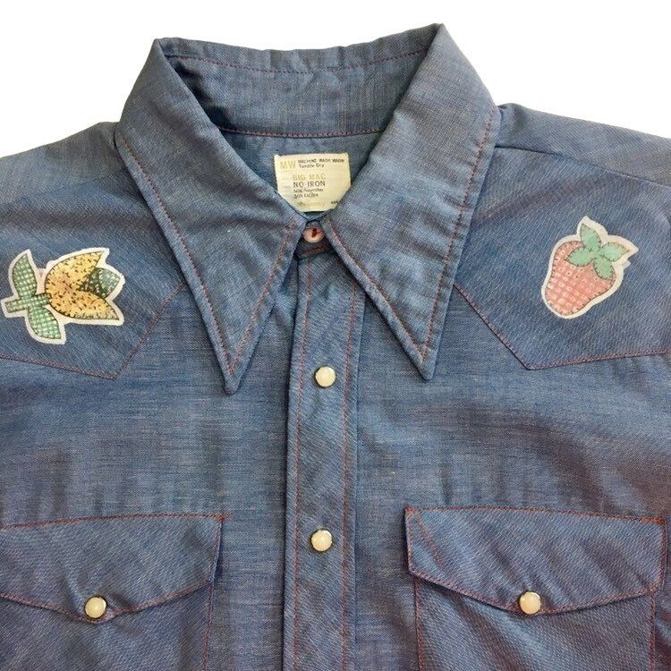 Other Vtg JcPenney BiG MaC Blue Thin CHAMBRAY 50/50 shirt Size US XL / EU 56 / 4 - 9 Thumbnail