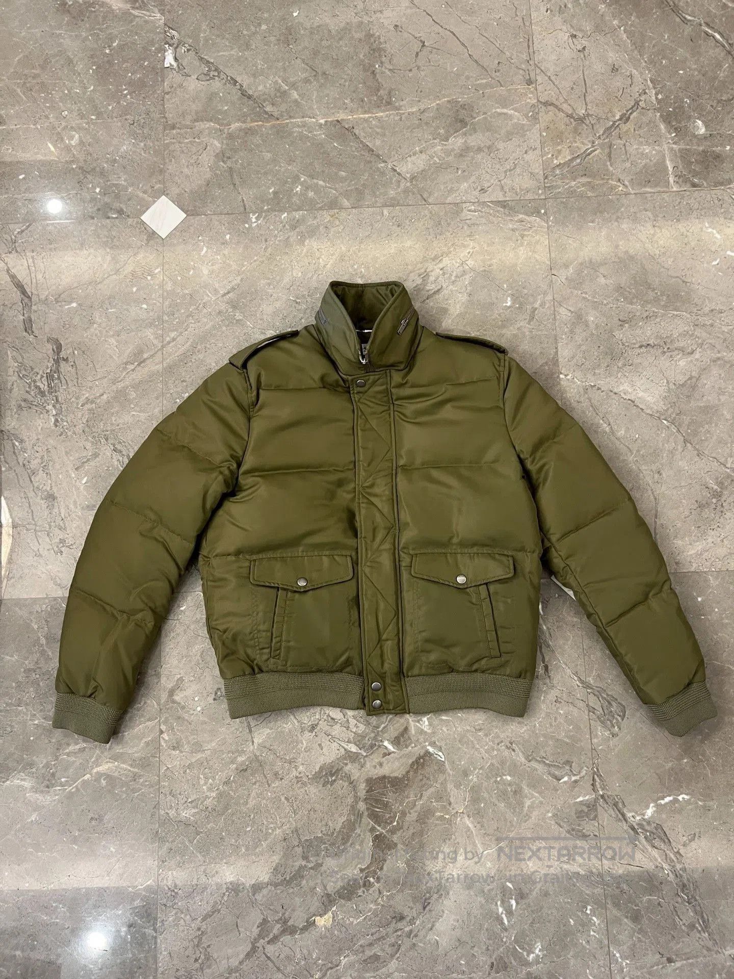 Saint Laurent Paris Saint Laurent Green Puffer Jacket with Epaulets. Size US M / EU 48-50 / 2 - 1 Thumbnail