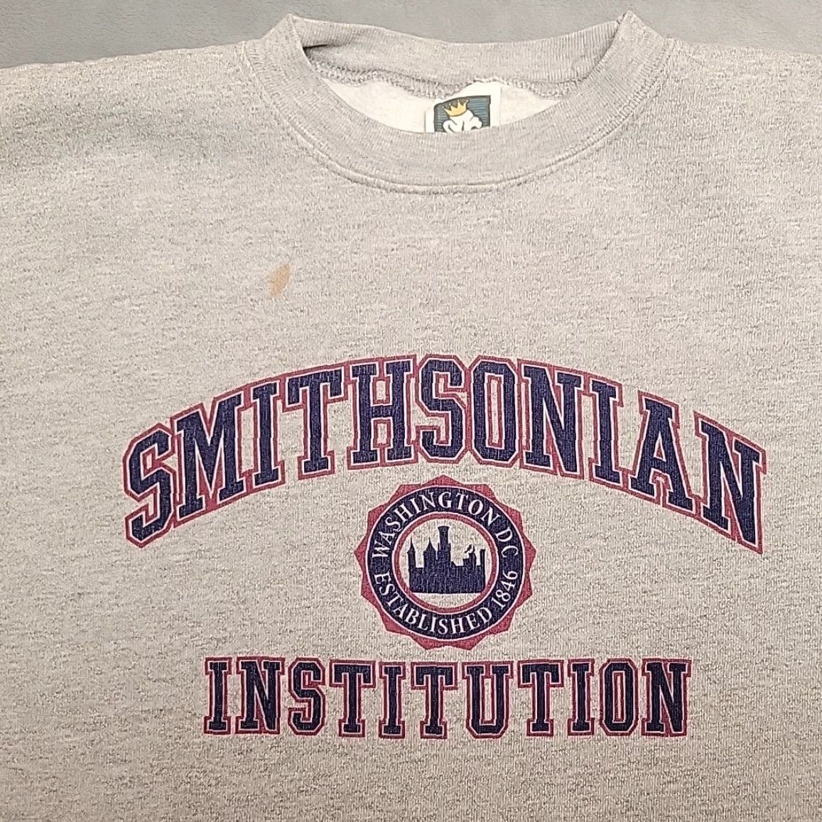 Vintage VINTAGE Smithsonian Institution Sweatshirt Mens Large Gray Crewneck Cotton Blend 80s 90s USA Pullover Shirt Mens Size US L / EU 52-54 / 3 - 2 Thumbnail