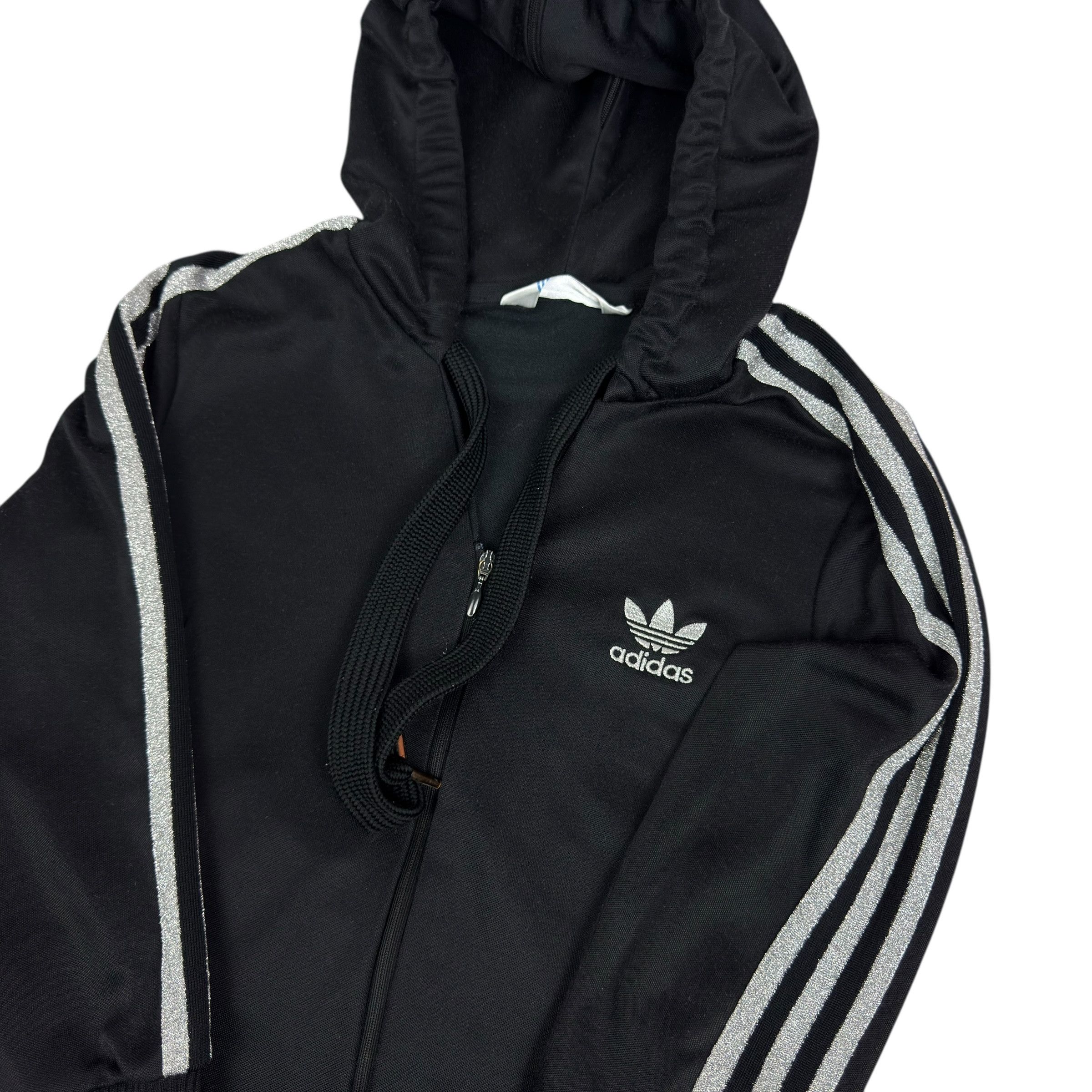 Adidas Adidas Women Black Gray 3-Stripes Trefoil Full Zip Hoodie 36 Size XS / US 0-2 / IT 36-38 - 4 Thumbnail