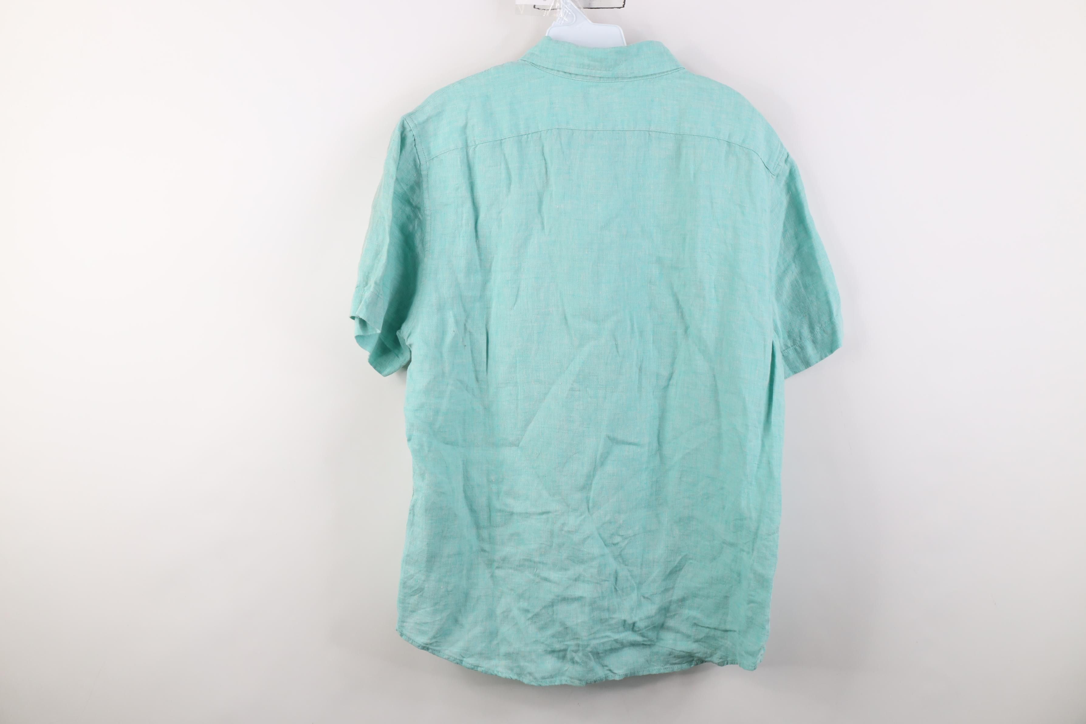 Banana Republic Banana Republic Short Sleeve Collared Button Down Shirt Teal Size US M / EU 48-50 / 2 - 9 Thumbnail