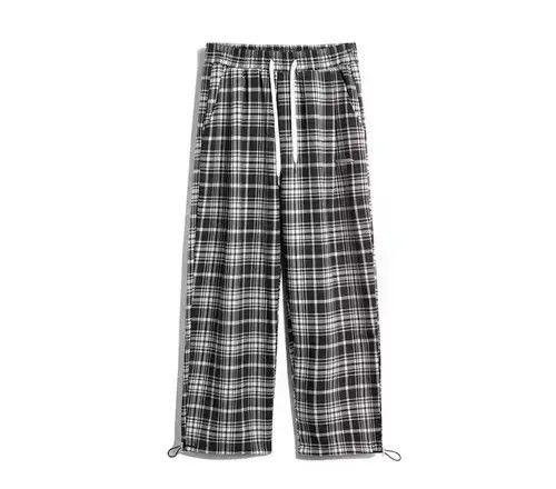 Japanese Brand 21SS Indigo Union Japan Black Checked Straight Leg Pants Size US 32 / EU 48 - 2 Thumbnail