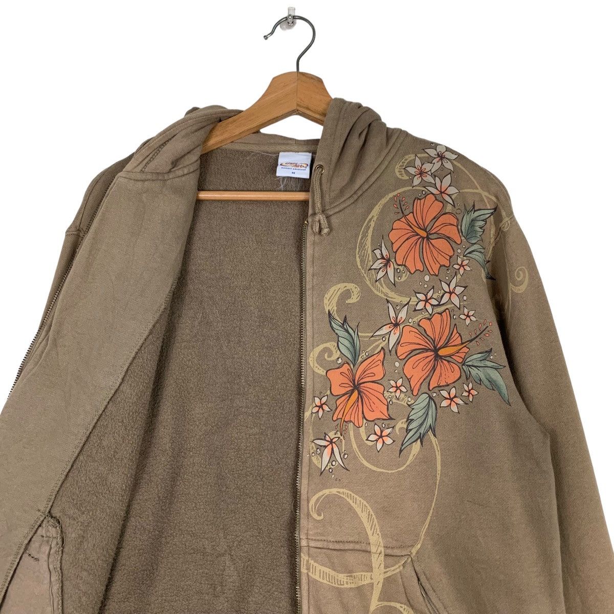 Vintage CRAZY SHIRT Floral Graphic Zipper Hoodies #0828-C37 Size US M / EU 48-50 / 2 - 11 Thumbnail