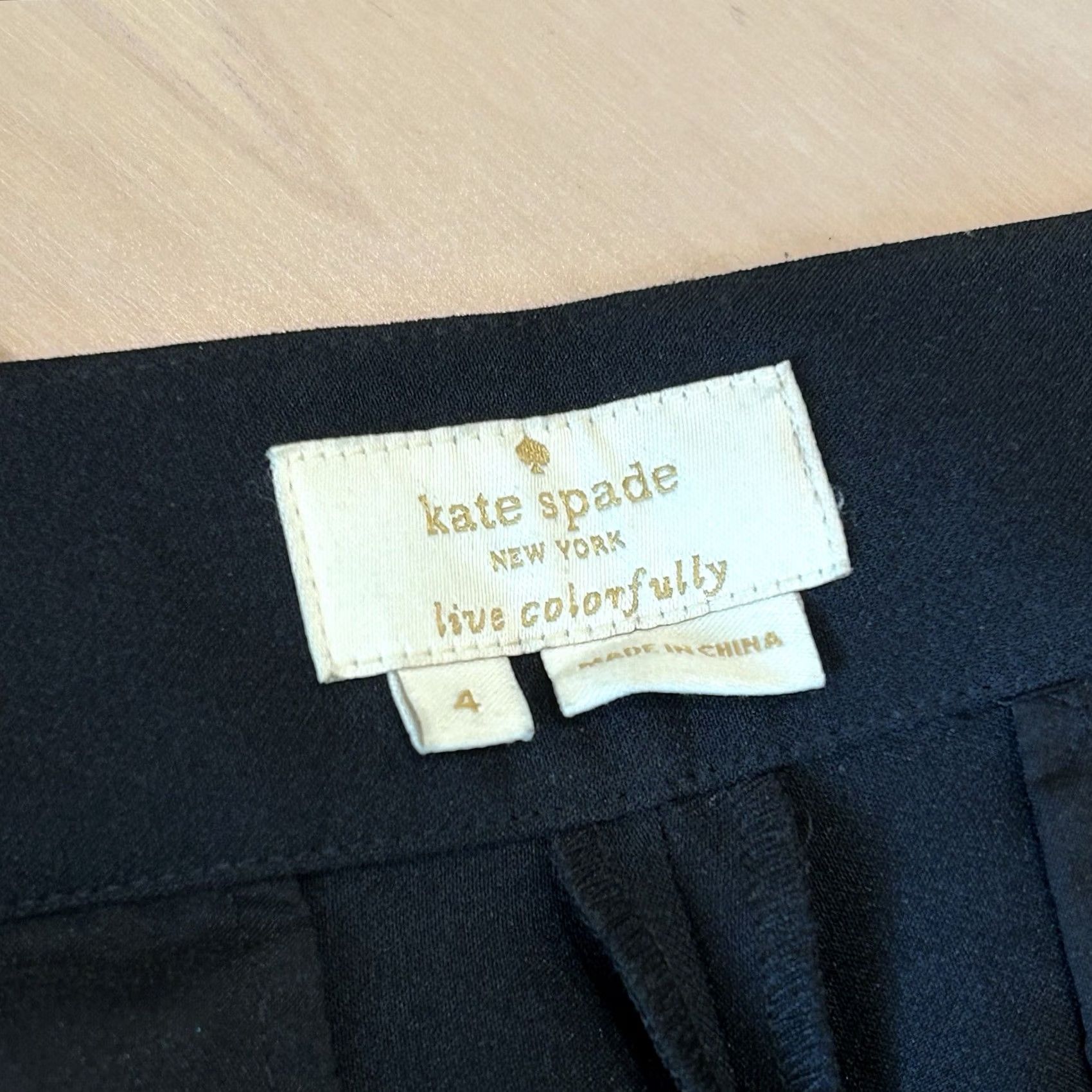 Olive Kate Spade Live Colorfully Cropped Womens 4 Black Ankle Trouser Pant Women Size 27" / US 4 / IT 40 - 4 Thumbnail
