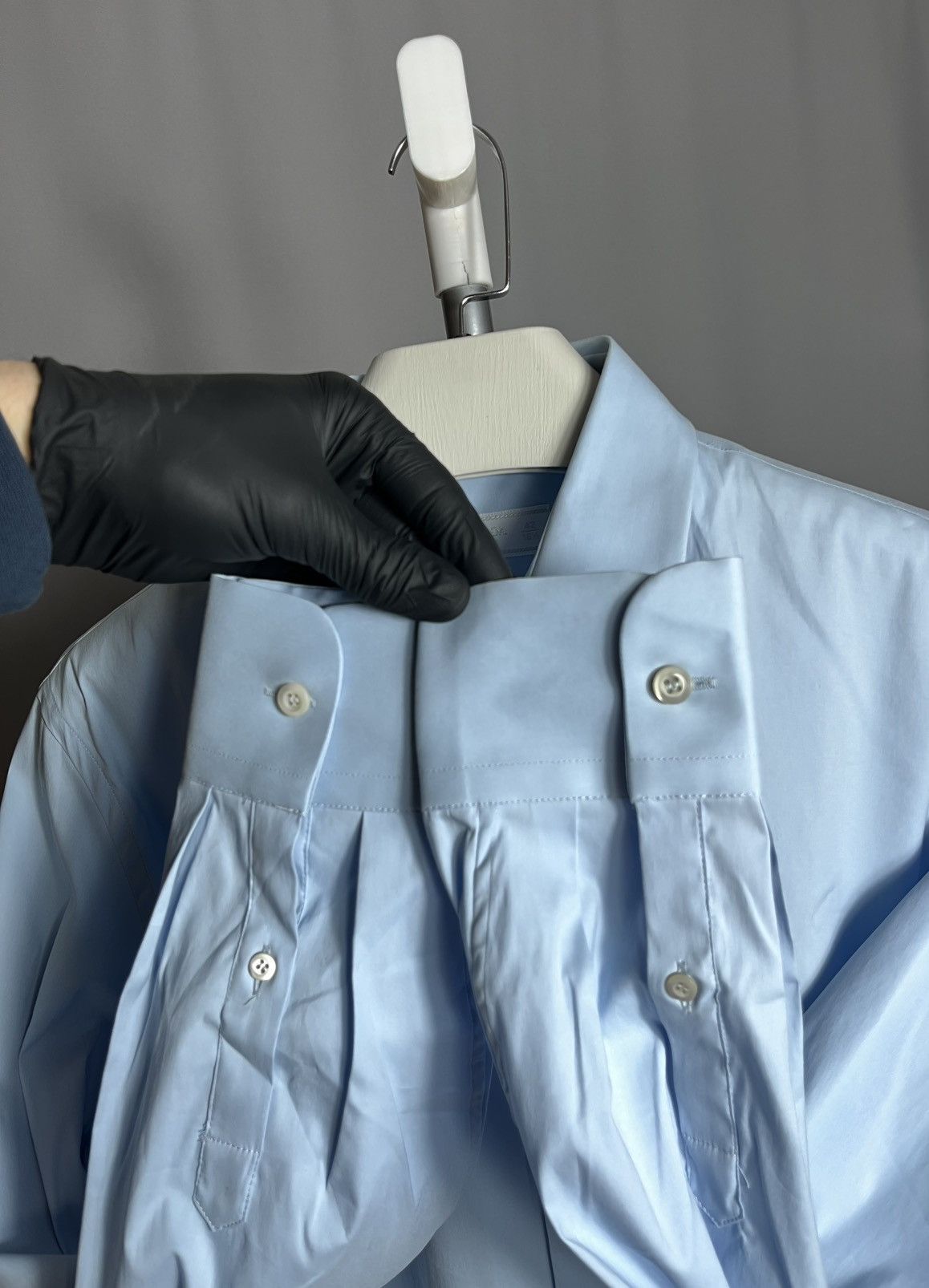 Prada NEW PRADA Stretch Cotton Shirt Blue Mens Long Sleeve Size US L / EU 52-54 / 3 - 6 Thumbnail