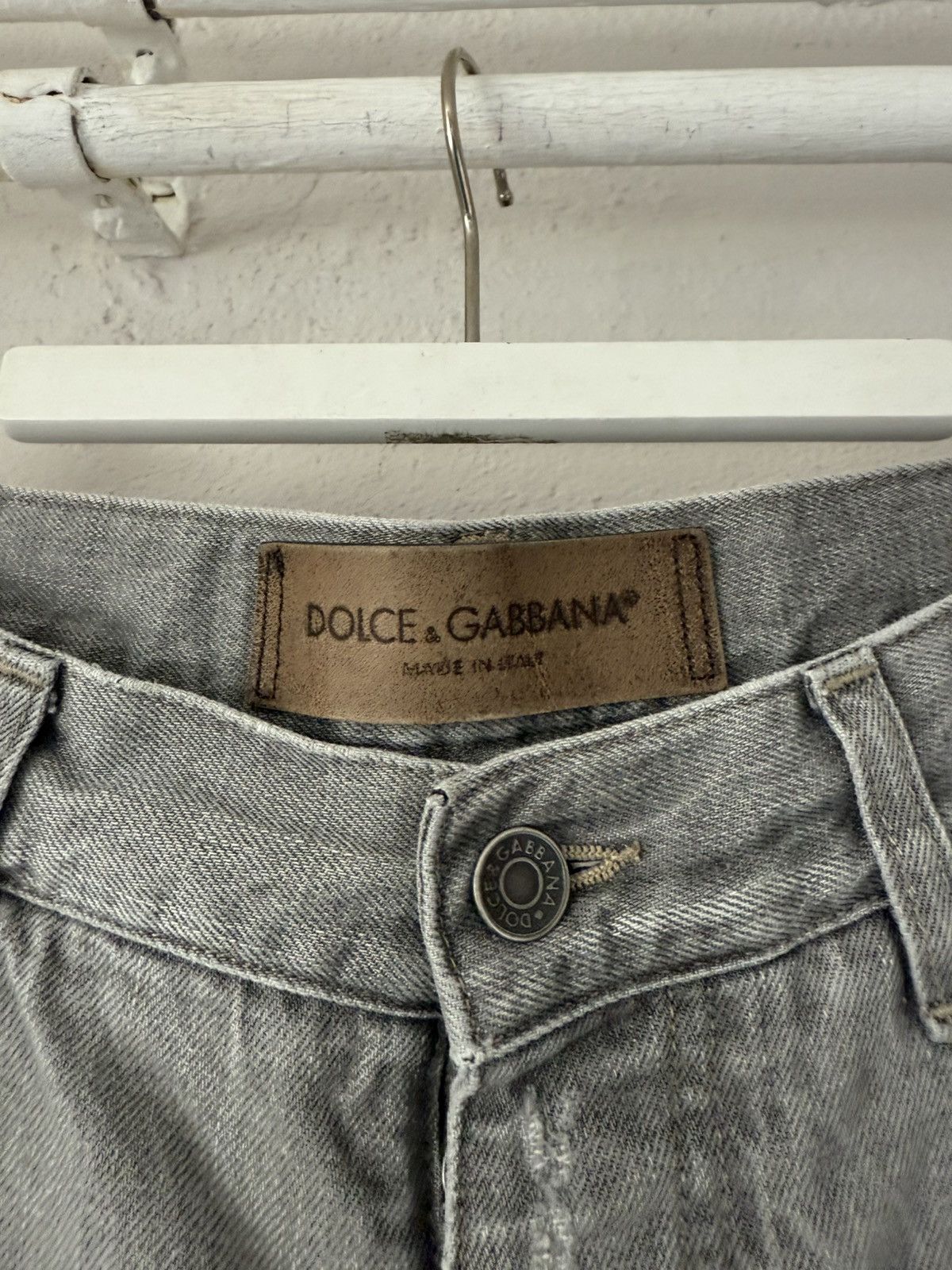 Dolce & Gabbana Grey Distressed Jeans with Embroidered Bee Size US 32 / EU 48 - 6 Thumbnail
