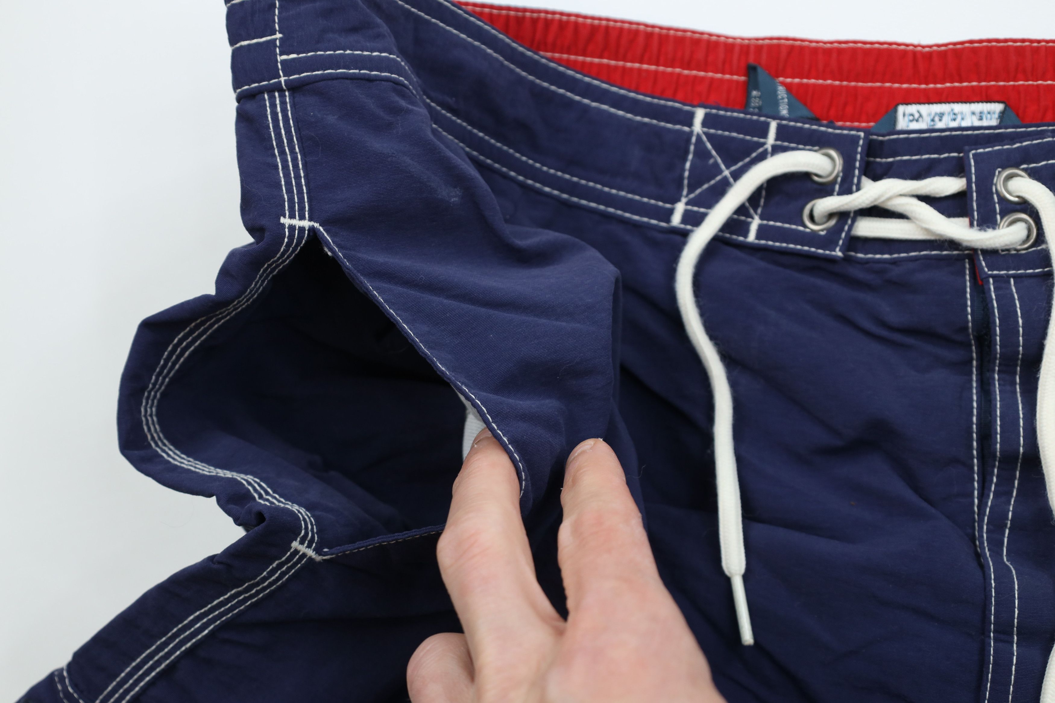 Ralph Lauren Vintage 90s Ralph Lauren Spell Out Lined Swim Trunks Shorts Size US 36 / EU 52 - 8 Thumbnail