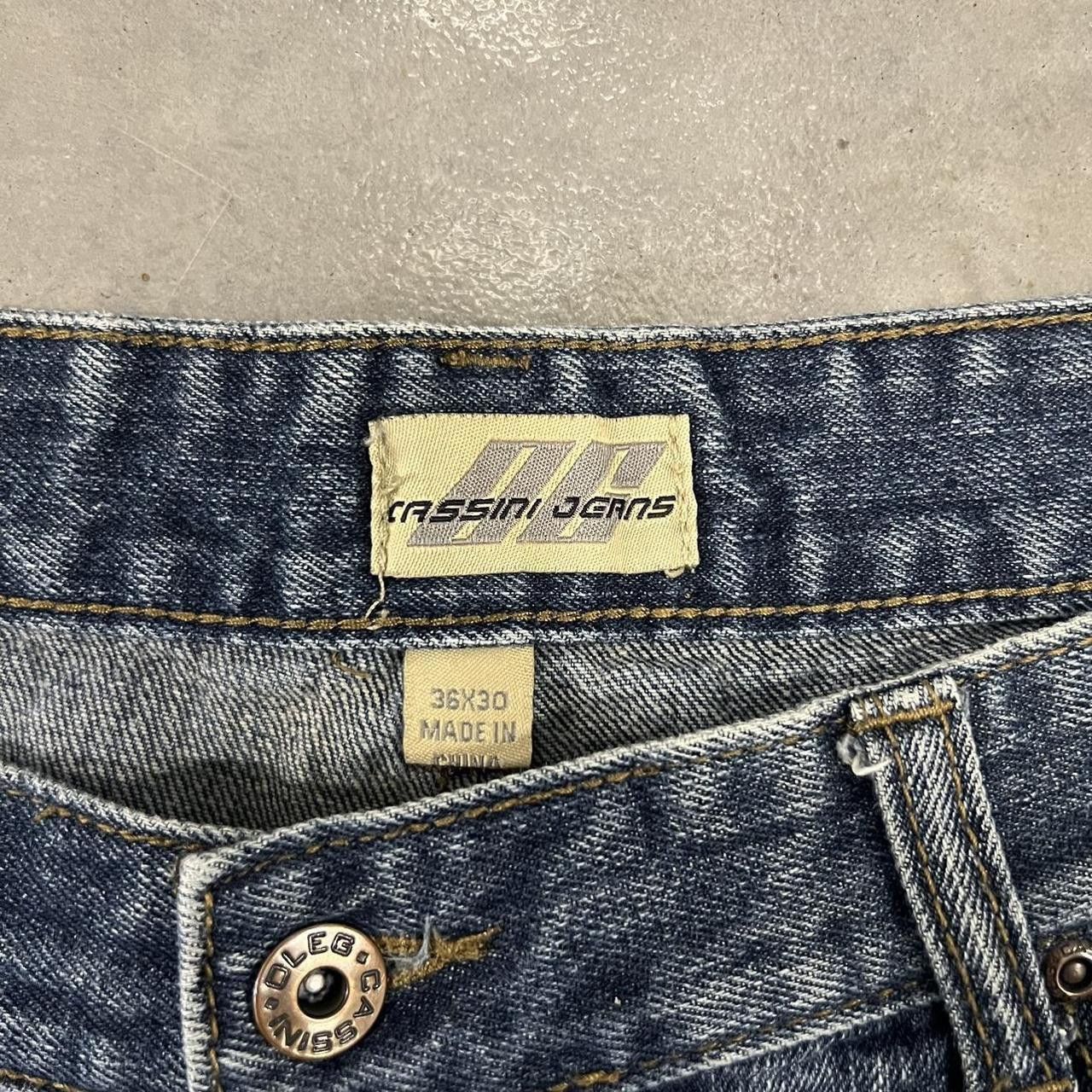 Oleg Cassini Vintage Y2K/2000s Super Baggy Grunge Dark Wash Y2K Oleg Cassini Denim Jeans! Size US 36 / EU 52 - 7 Thumbnail