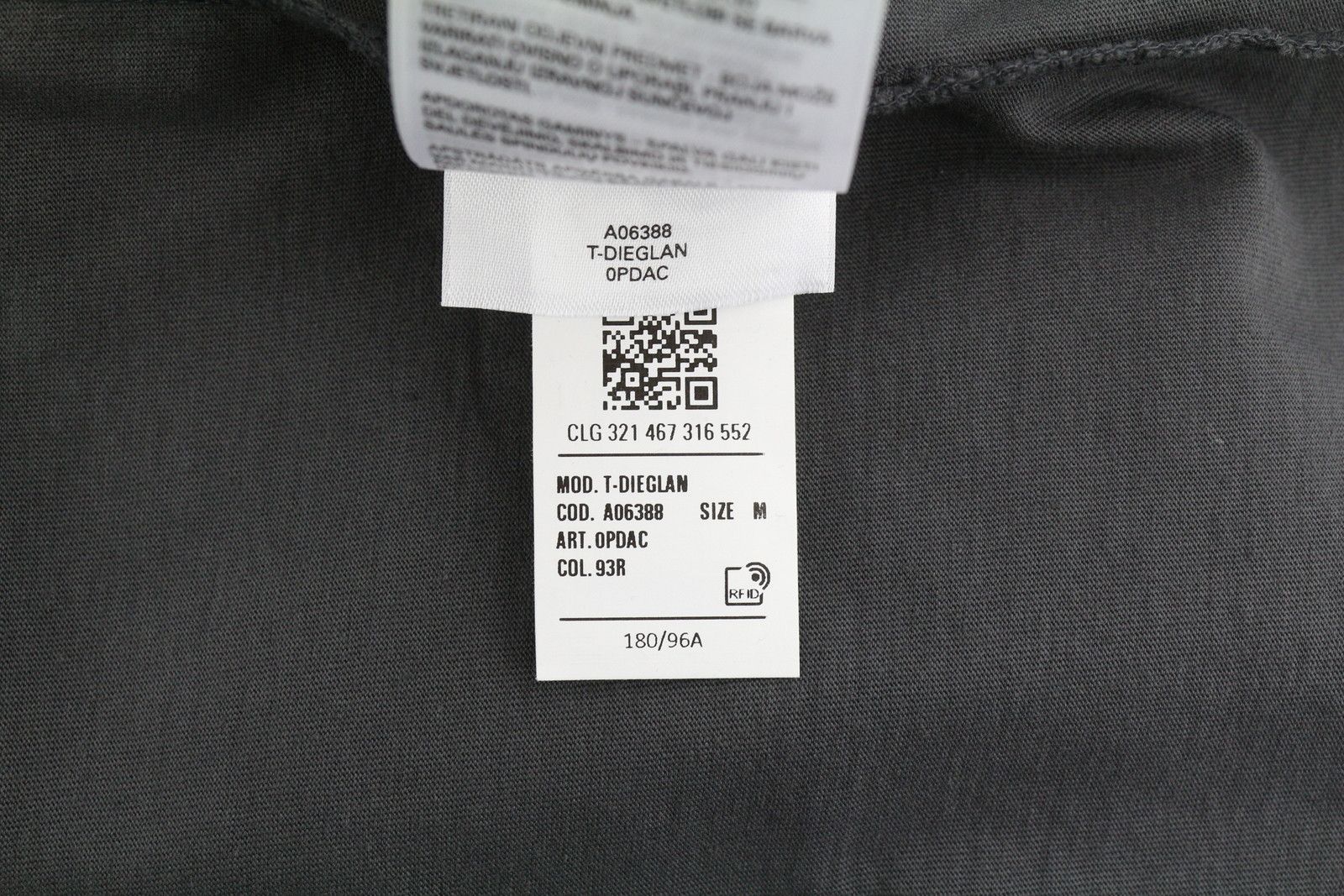 Diesel T-DIEGLAN M Grey Crew Collar Tricot T-Shirt 85114 Size US M / EU 48-50 / 2 - 9 Thumbnail