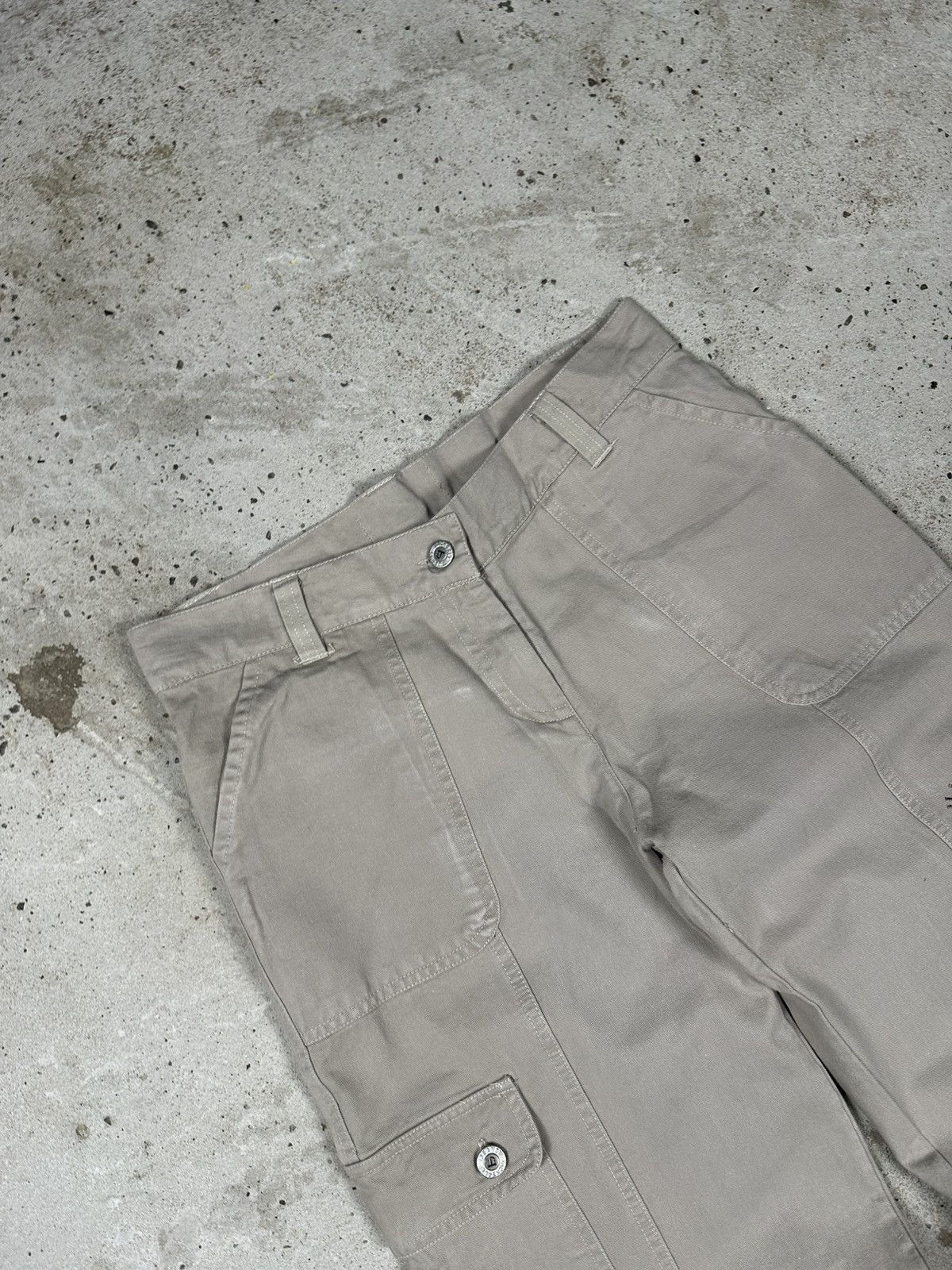 If Six Was Nine Vintage Y2K Baggy Cargo Embroidery Flowers Beige Pants Flare Size US 30 / EU 46 - 7 Thumbnail