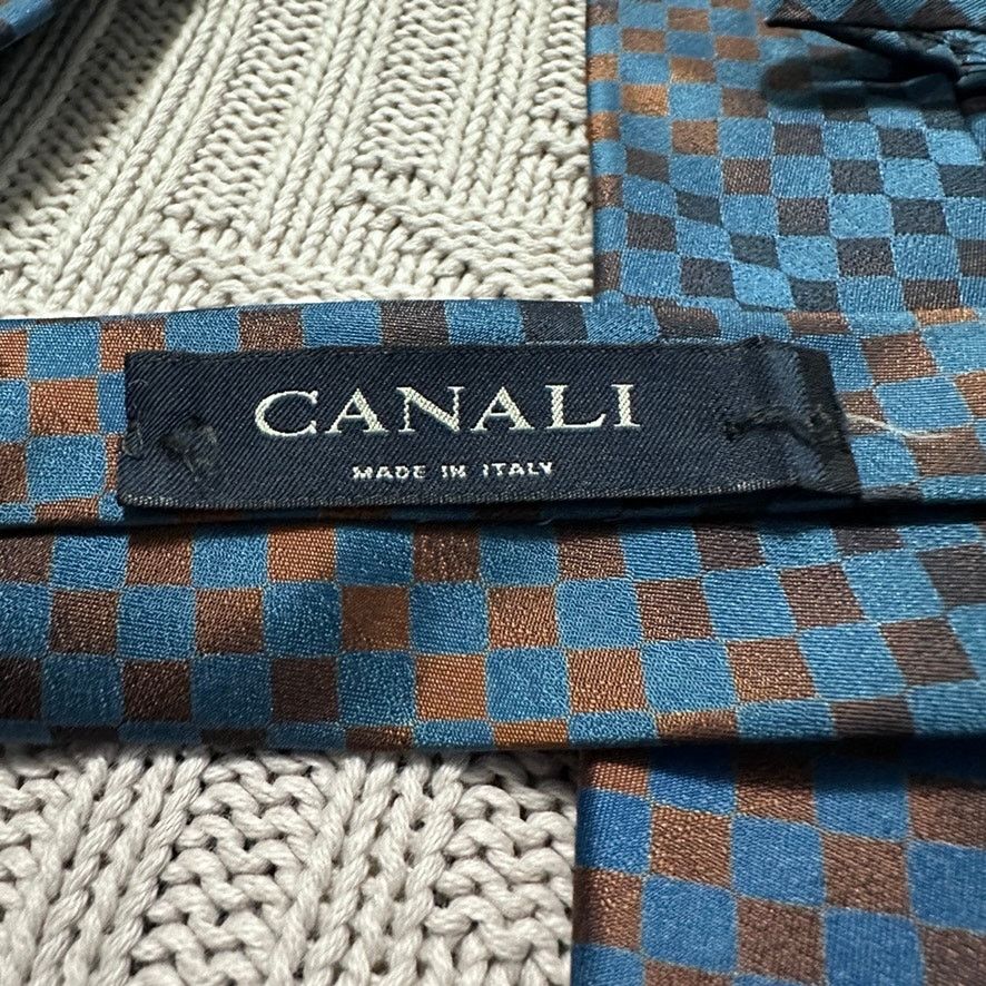 Canali Canali brown and blue ombre abstract striped silk tie Size ONE SIZE - 4 Thumbnail