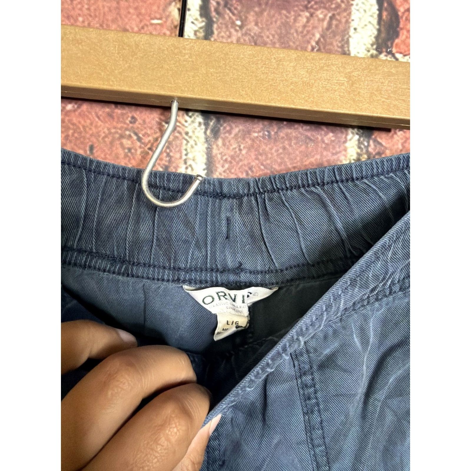 Orvis Orvis Womens Jogger Pants Size L Floral Hawaii Lyocell Elastic Waist Blue Tapered Spring Summer Size 36" / US 14 / IT 50 - 2 Thumbnail