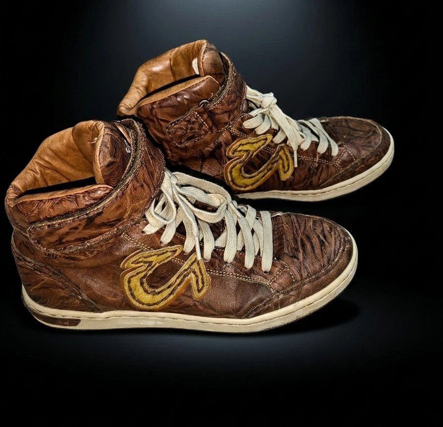 True Religion True Religion 2002's Archive Distressed Brown Leather Boots Size US 9.5 / EU 42-43 - 4 Thumbnail