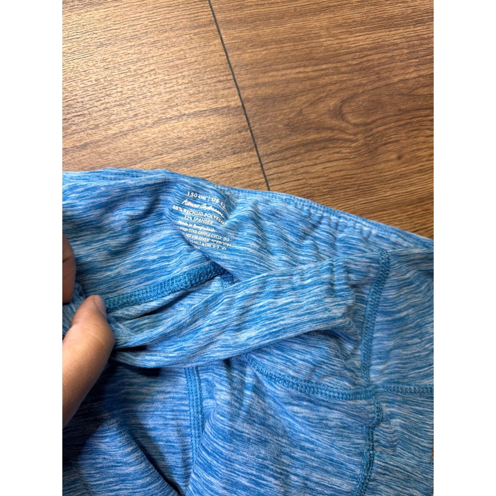 Vintage Hanna Andersson Women's Leggings Yoga Blue and Pink Stretch Lot of 2 Size 12 Size 34" / US 12 / IT 48 - 3 Thumbnail