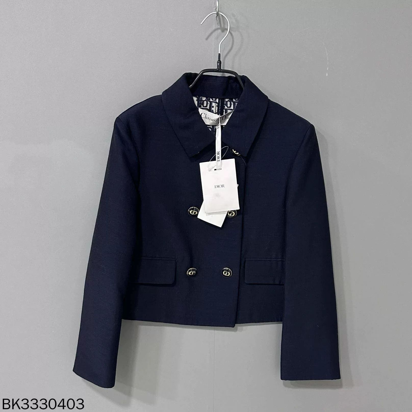 Dior Dior Dark Blue Double-Breasted Jacket Size XXS / US 00 / IT 34 - 1 Thumbnail