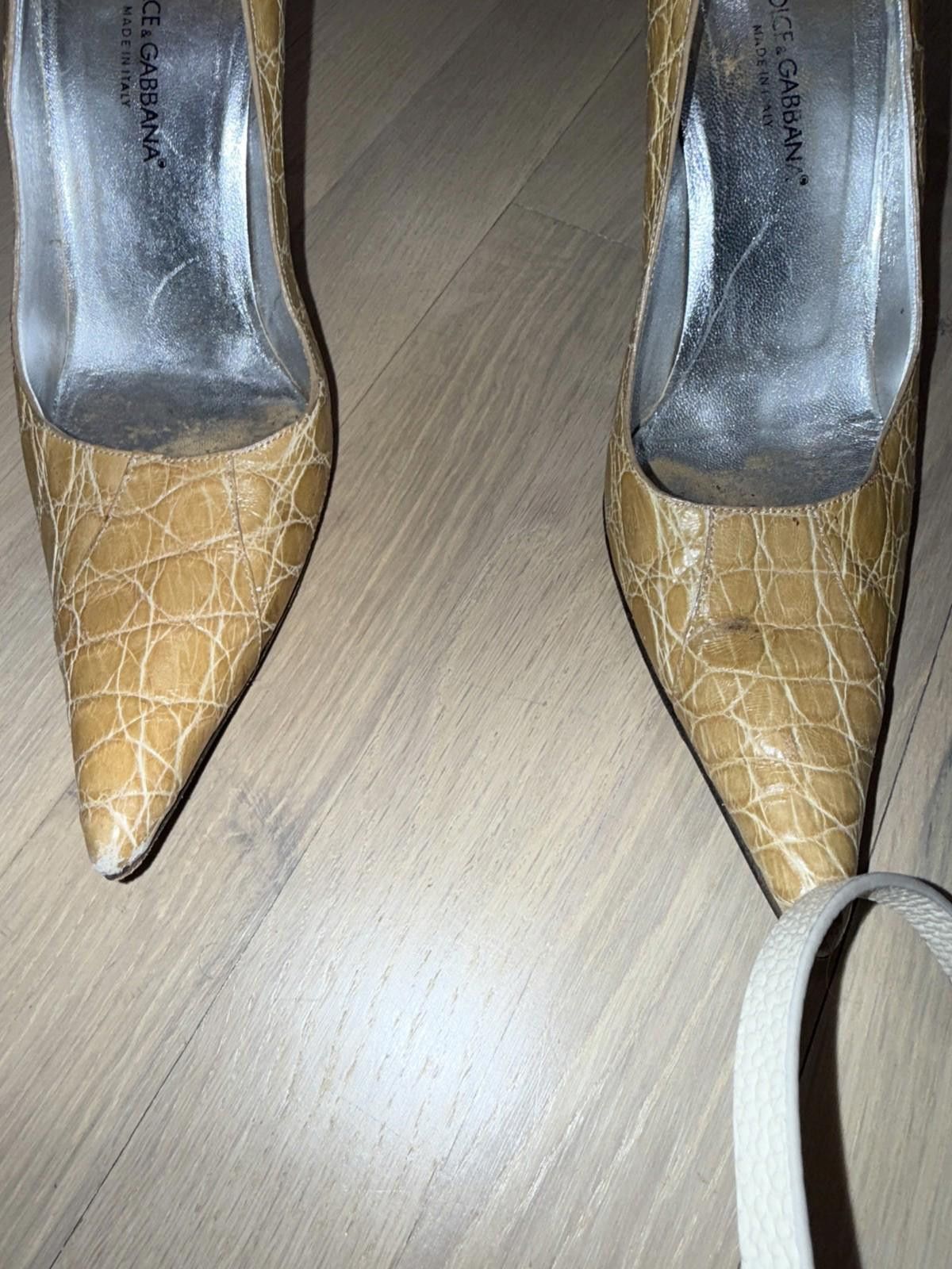 Vintage Vintage Dolce & Gabbana tan Croc Leather Heel EUR Size 39 Size US 8 / IT 38 - 2 Thumbnail