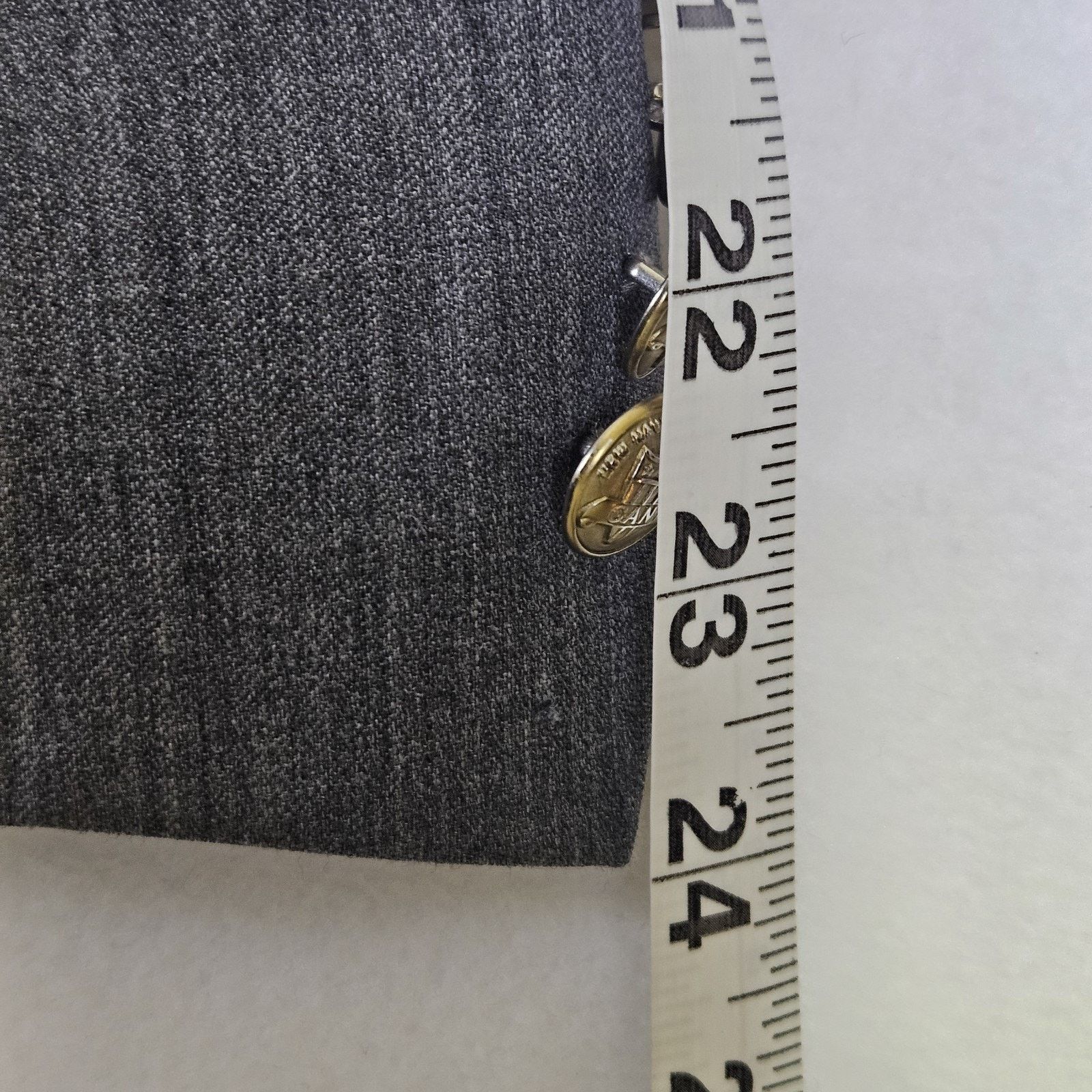 Gant Gant Downtown Jacket Blazer Gold Crest Button Gray Wool Suit Size 42R - 15 Thumbnail