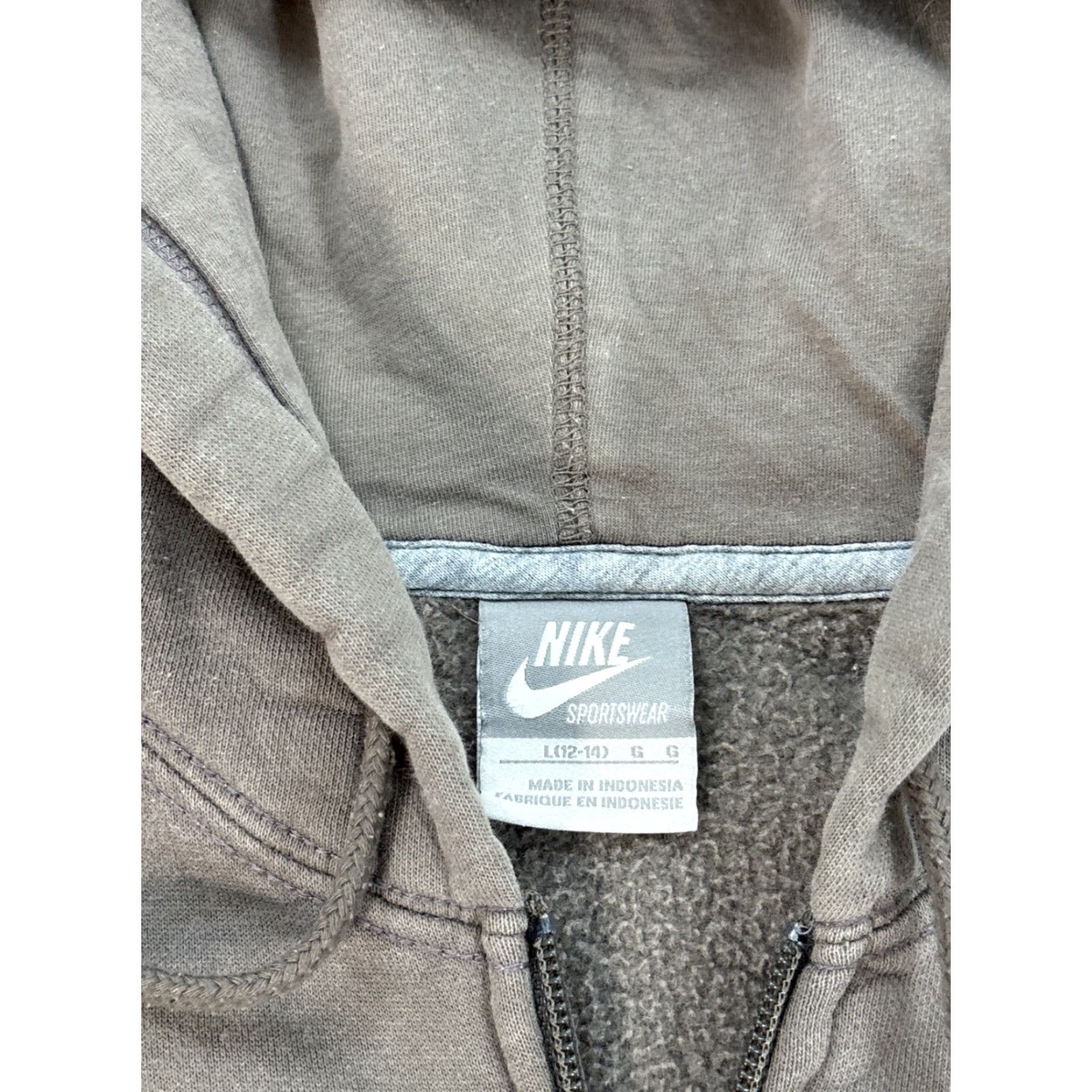 Nike VINTAGE Nike Hoodie Womens Full Zip Brown 90s Street Grunge Y2K Hooded Pockets L Womens Size L / US 10 / IT 46 - 4 Thumbnail