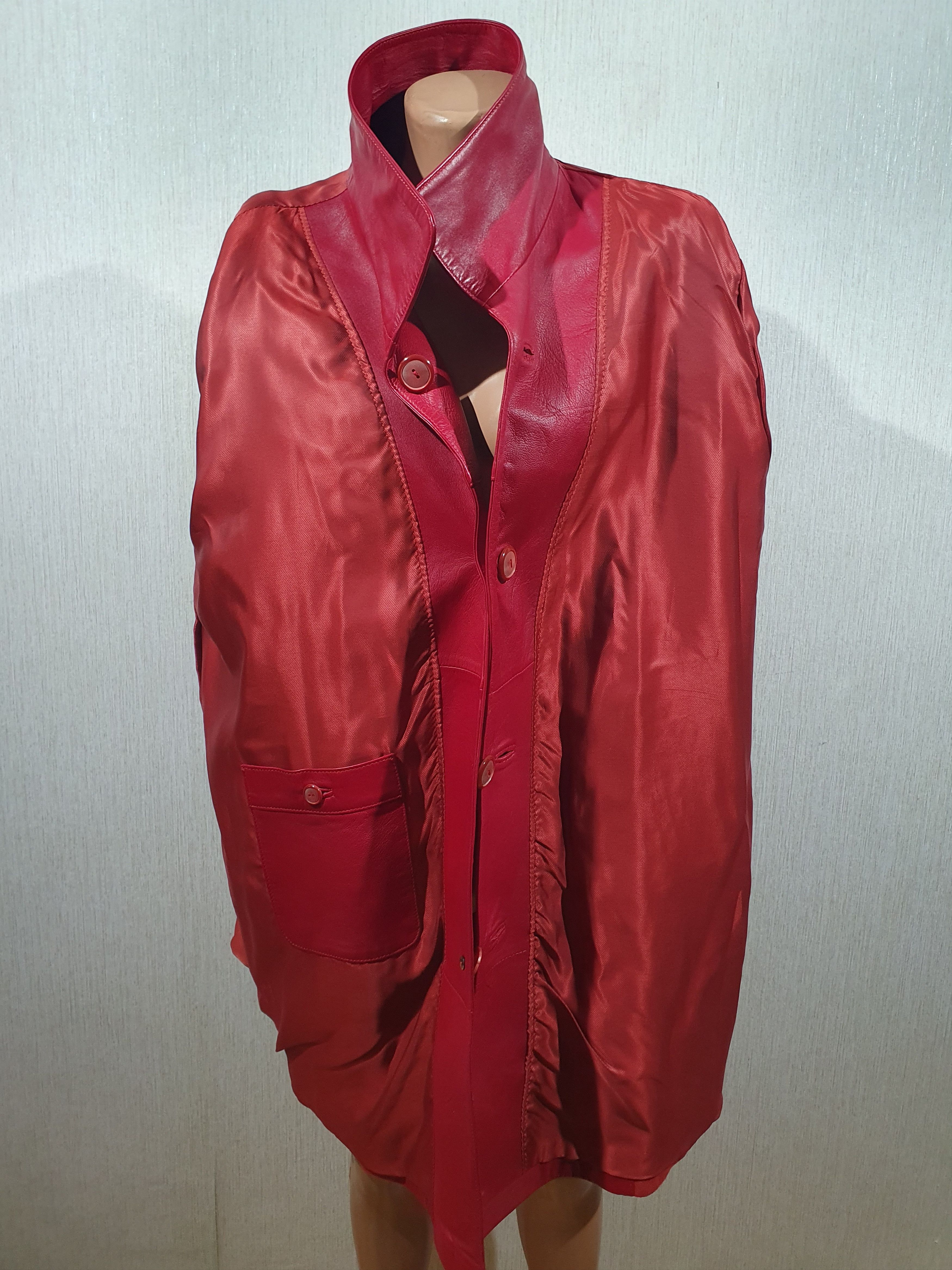 Leather Women red jacket Size 3XL / US 20-22 - 4 Thumbnail