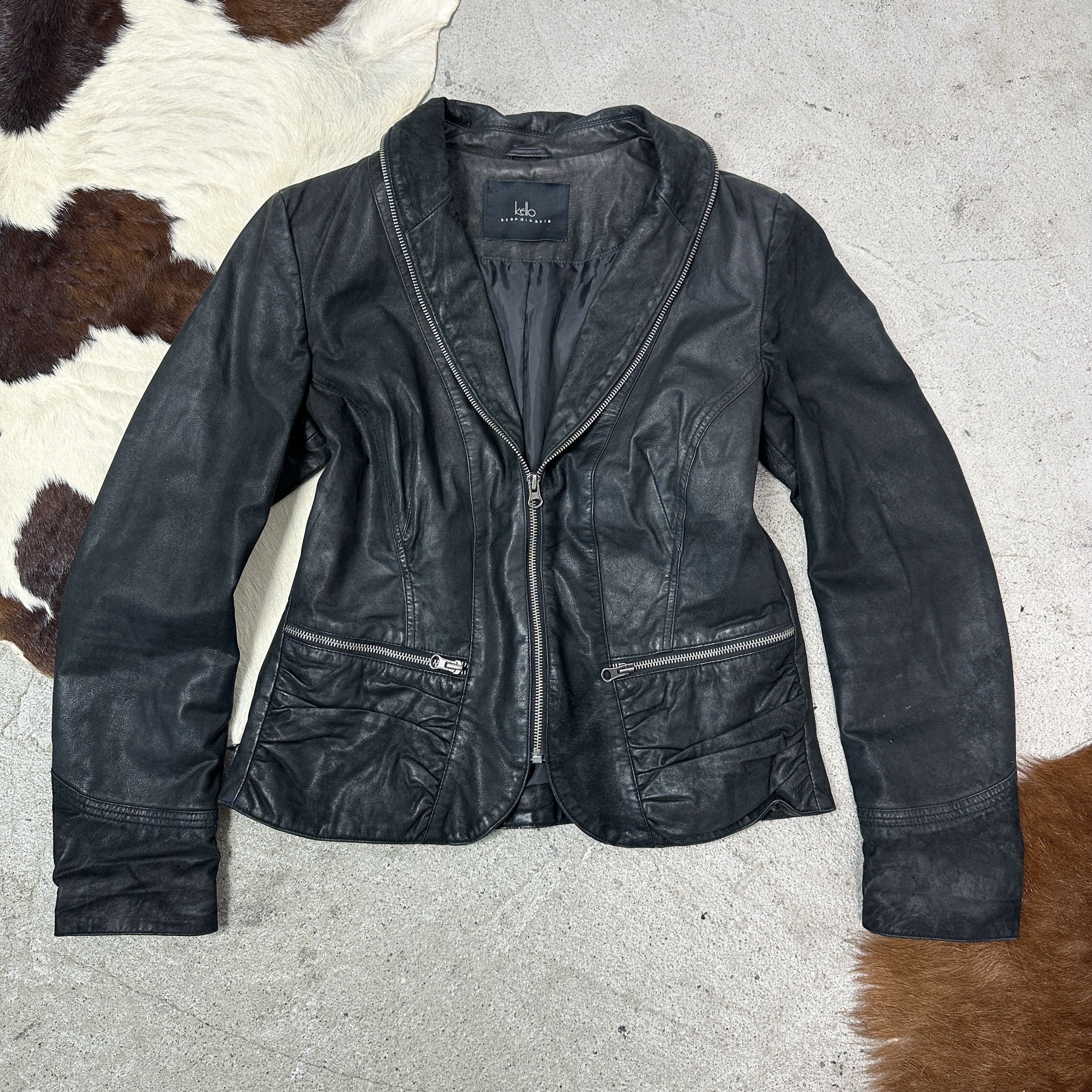 Vintage Vintage Avant Garde Leather Biker Moto Grunge Jacket 00s Size US M / EU 48-50 / 2 - 2 Thumbnail