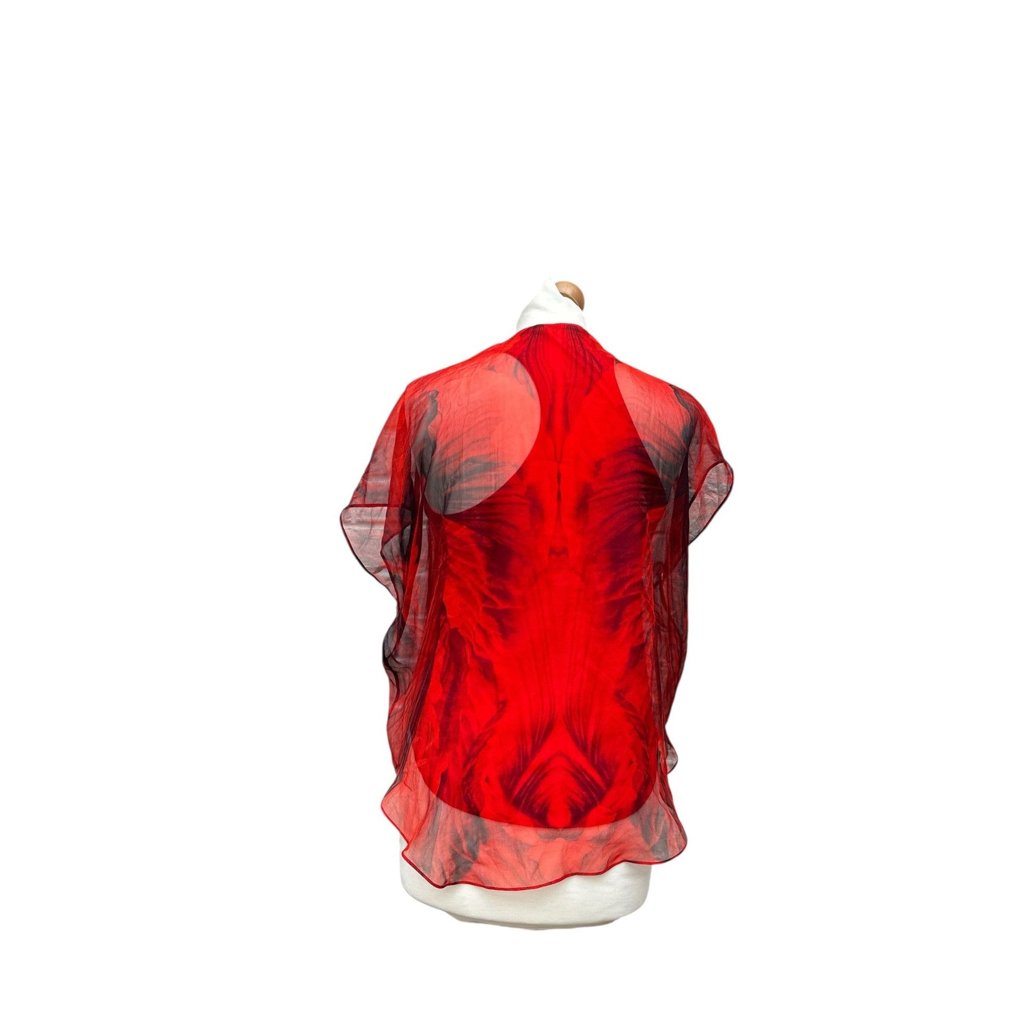 Alexander McQueen Resort 2011 Red Silk Blouse Size S / US 4 / IT 40 - 3 Thumbnail