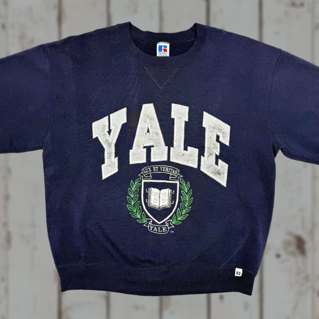Russell Athletic VINTAGE Yale University Russell Athletic Crewneck Sweatshirt Mens XL Blue Graphic Print 90s College University Pullover Size US XL / EU 56 / 4 - 1 Thumbnail