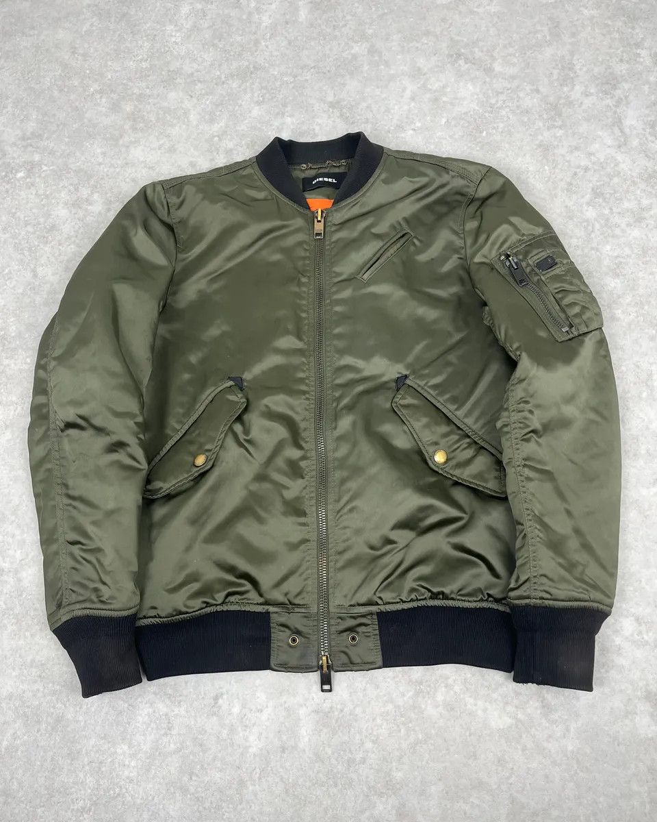 Diesel 2000s Diesel Khaki Bomber Jacket Size US S / EU 44-46 / 1 - 3 Thumbnail