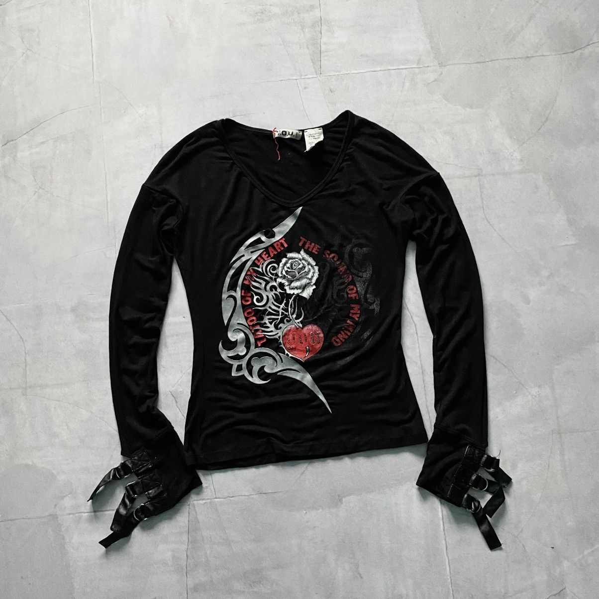 Cop Copine Y2K Punk Strap Long Sleeve T-Shirt Hysteric Glamour Style Size S / US 4 / IT 40 - 1 Thumbnail
