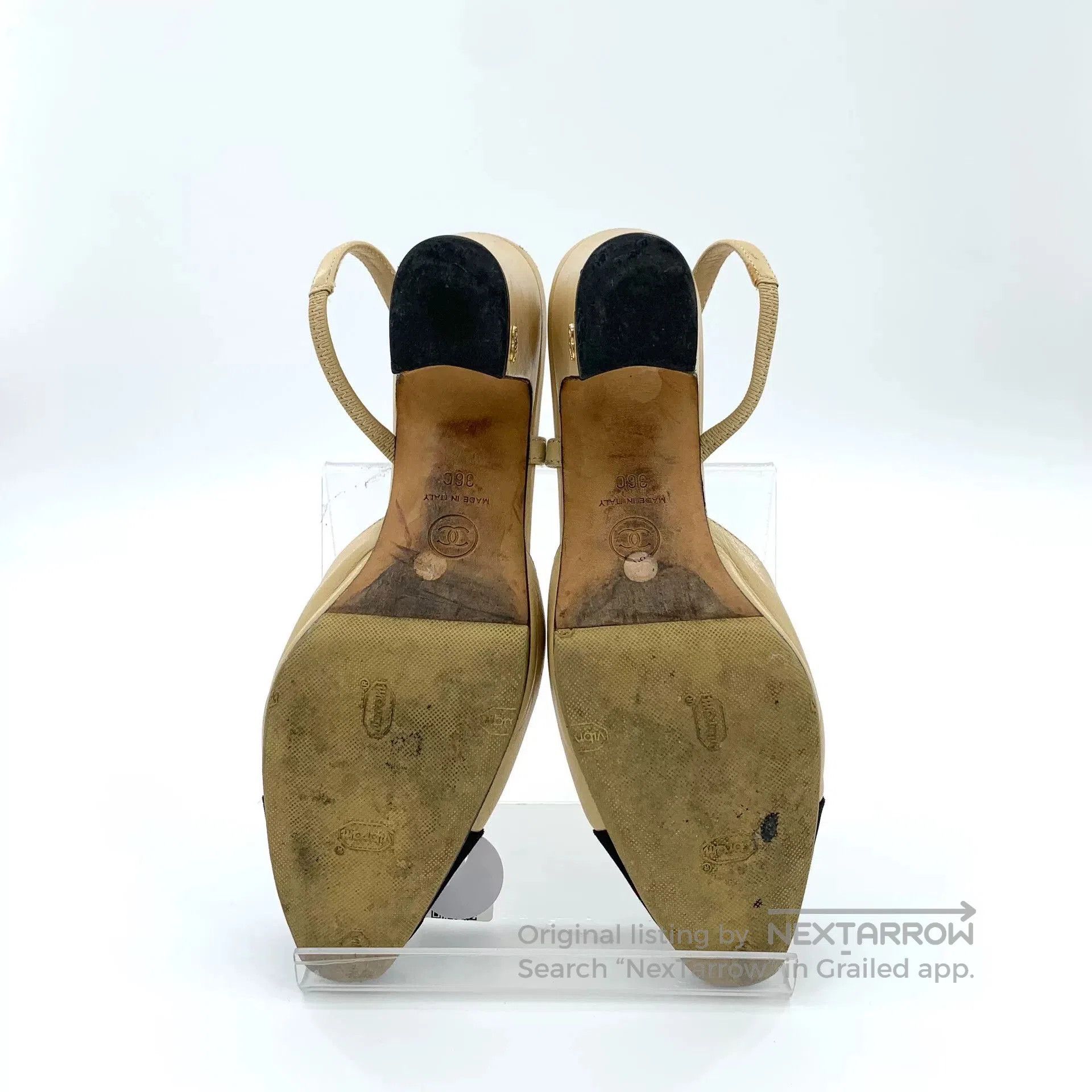 Chanel Chanel Slingback Leather Sandals. Size US 5 / IT 35 - 5 Thumbnail