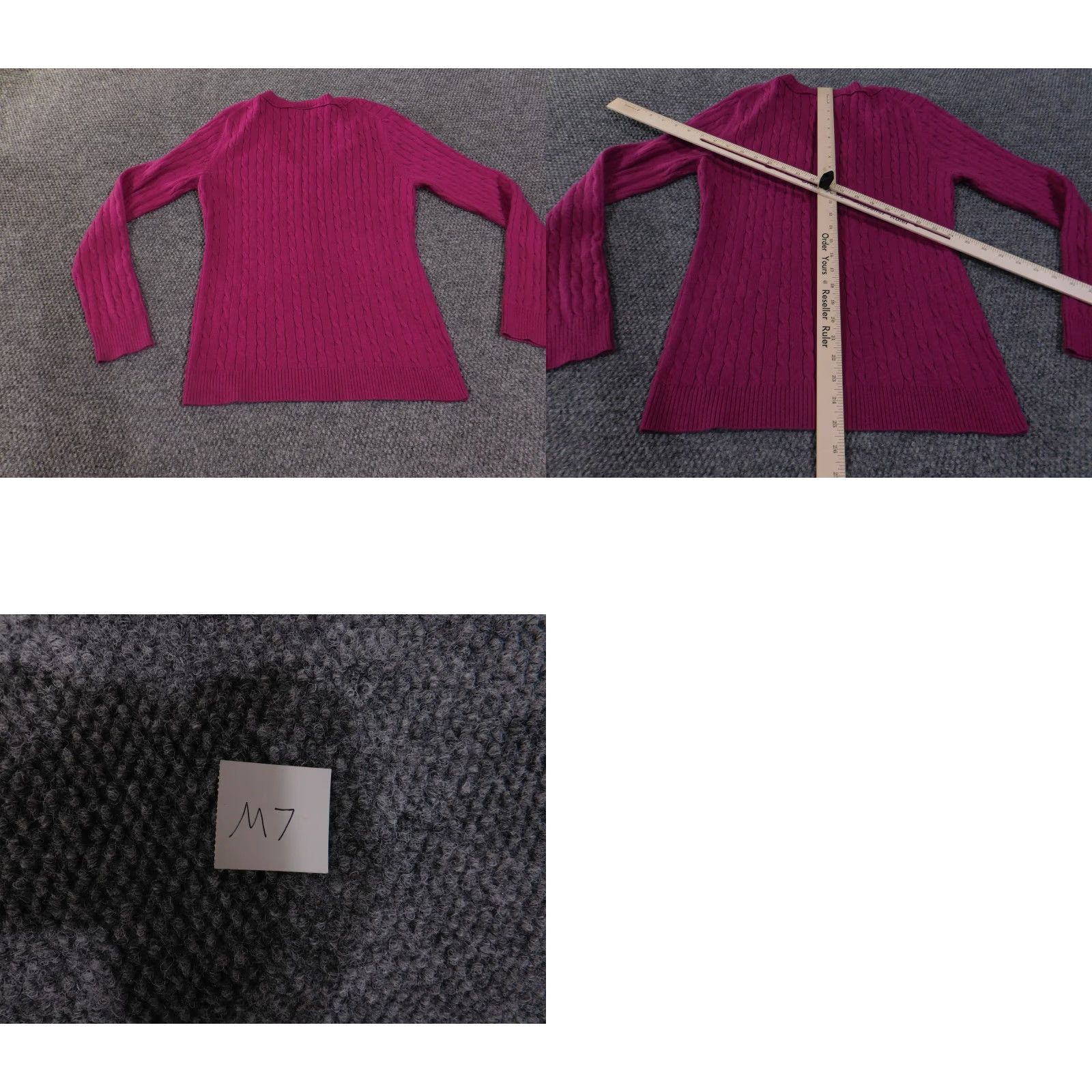 Ann Taylor Ann Taylor LOFT Sweater Womens Large Pink Cable Knit Pullover V Neck Size L / US 10 / IT 46 - 9 Thumbnail