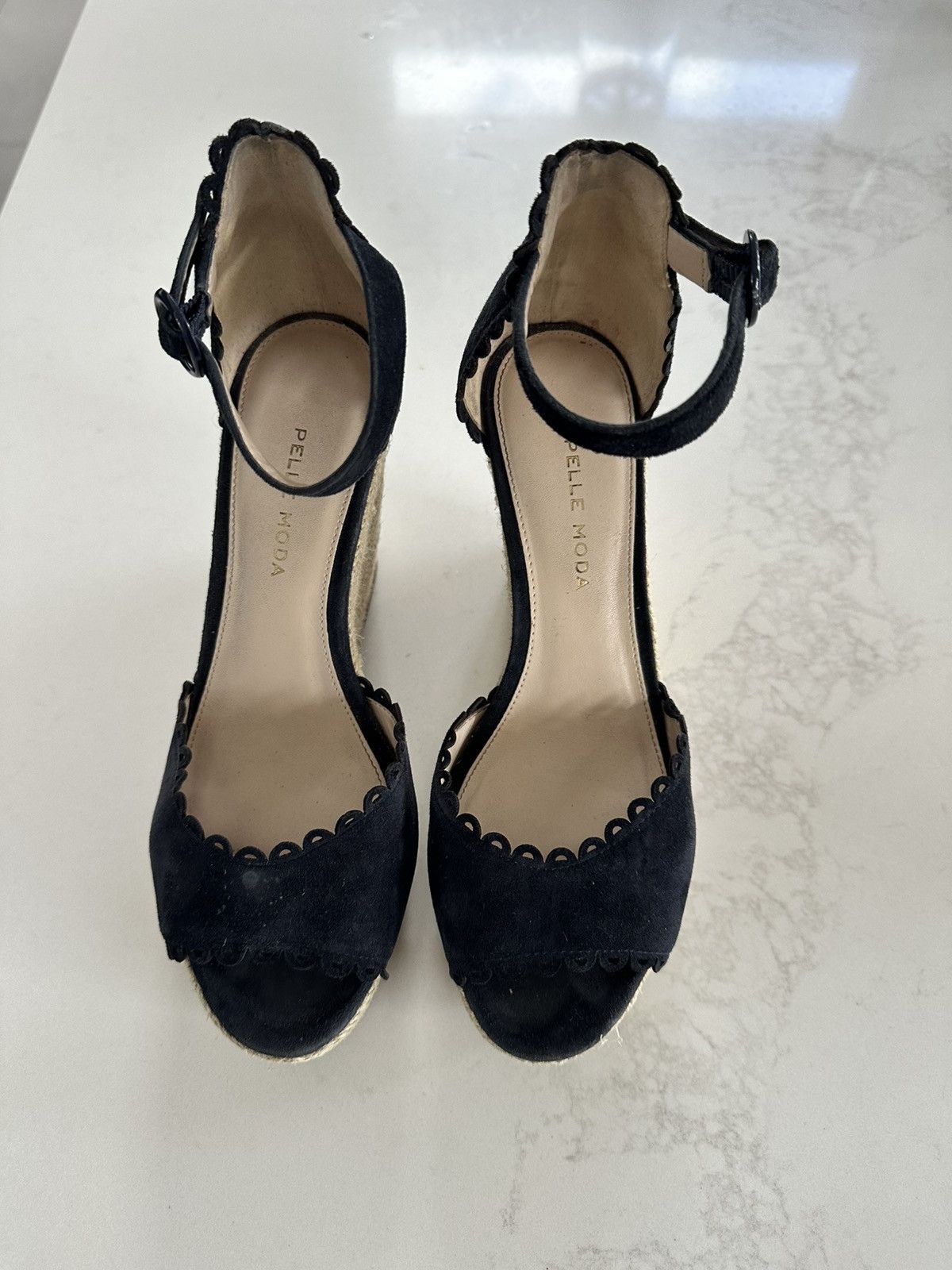 Pelle Moda PELLE MODA NAVY SUEDE WEDGE ESPADRILLES SIZE 7.5 Size US 7.5 / IT 37.5 - 2 Thumbnail