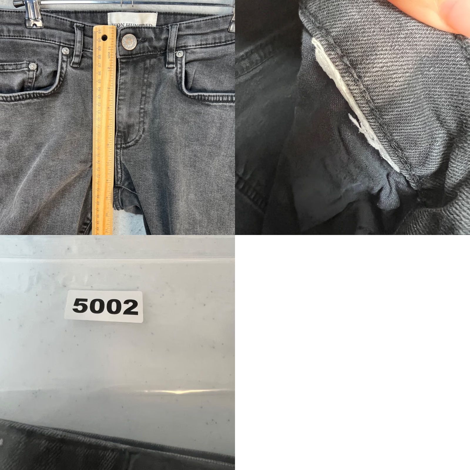 Won Hundred Won Hundred Womens Bermuda Shorts 28 Distressed Gray Denim Flat Front Low Rise 5-Pocket Cotton Blend Size 28" / US 6 / IT 42 - 8 Thumbnail