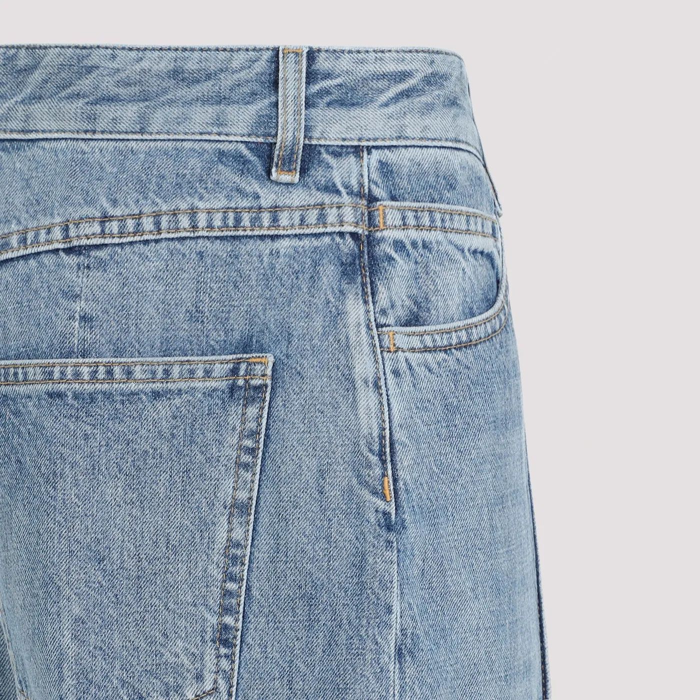 Bottega Veneta o1n1vont1225 Curved Shape Vintage Denim Jeans in Blue Size 27" / US 4 / IT 40 - 4 Thumbnail