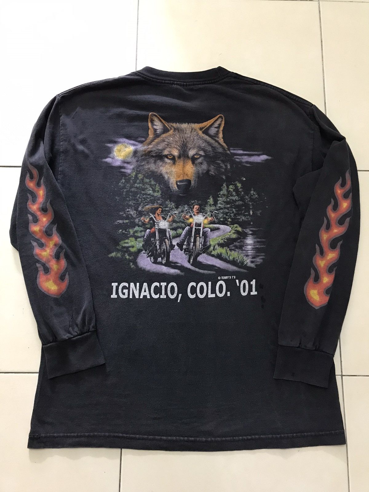 Harley Davidson × Vintage × West Coast Choppers Vintage Iron Horse Rally Terry’s Biker T-Shirt Size US L / EU 52-54 / 3 - 6 Thumbnail